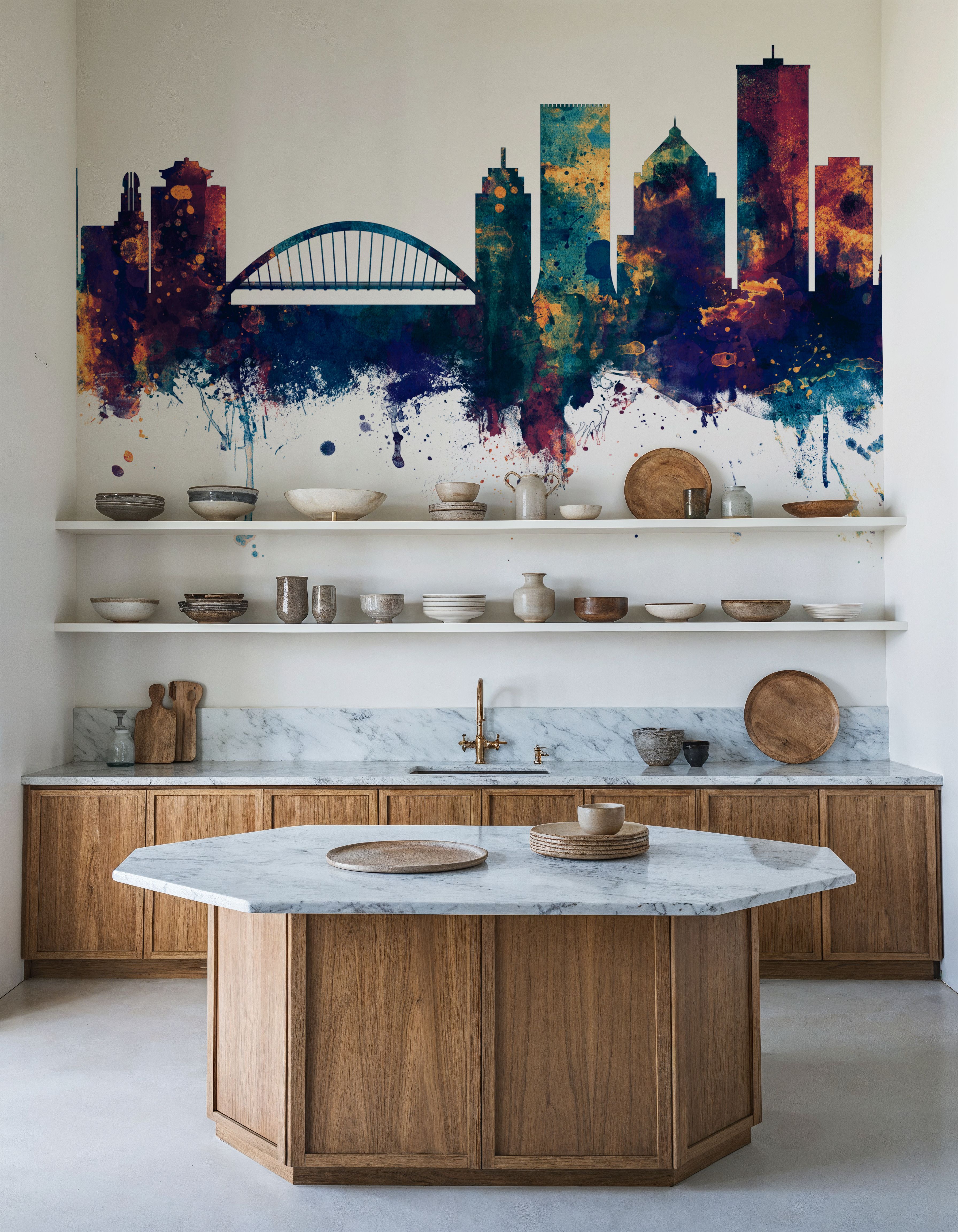 Rochester New York Skyline Blue & Bronze