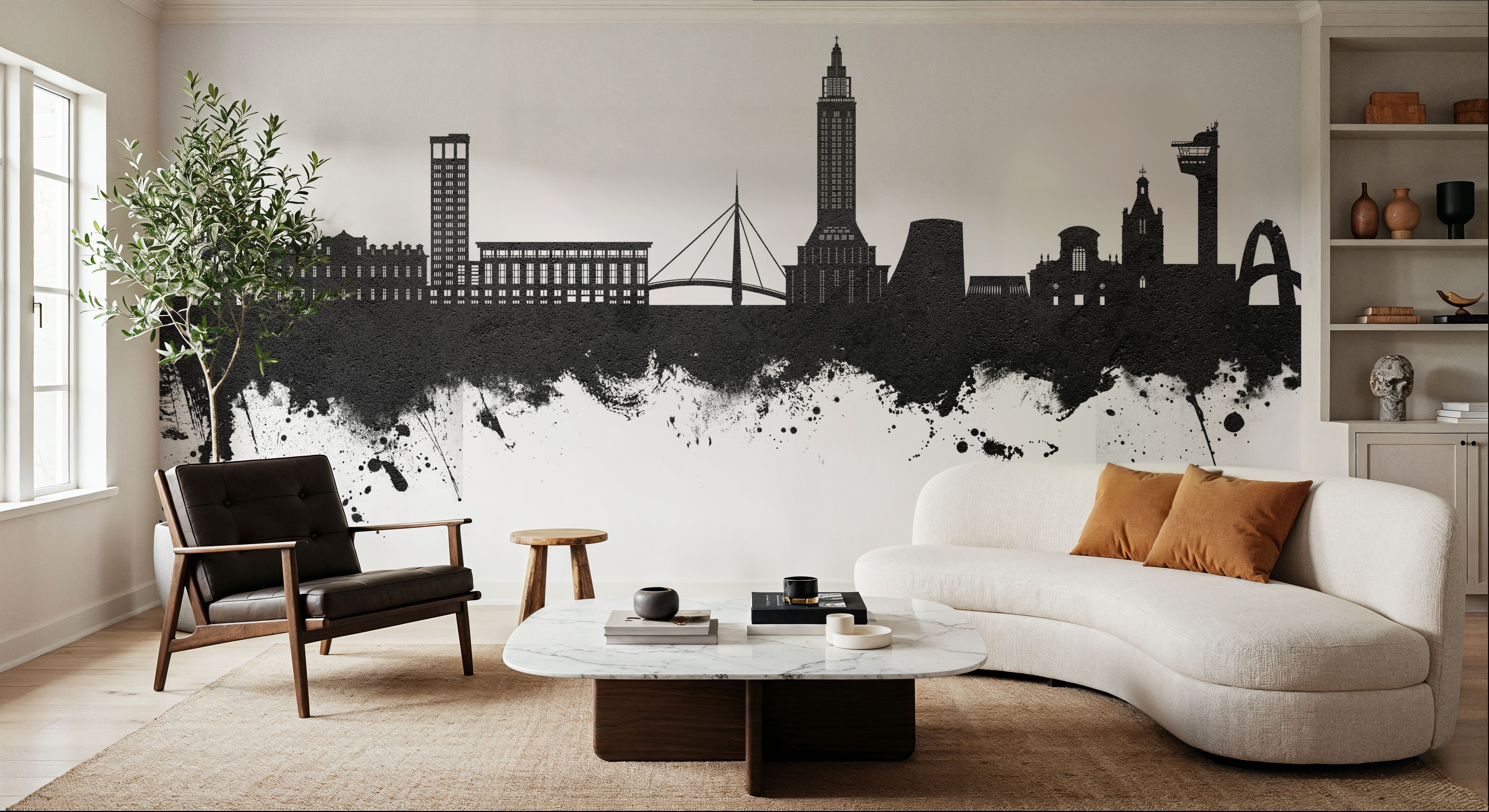 Le Havre France Skyline Black & White