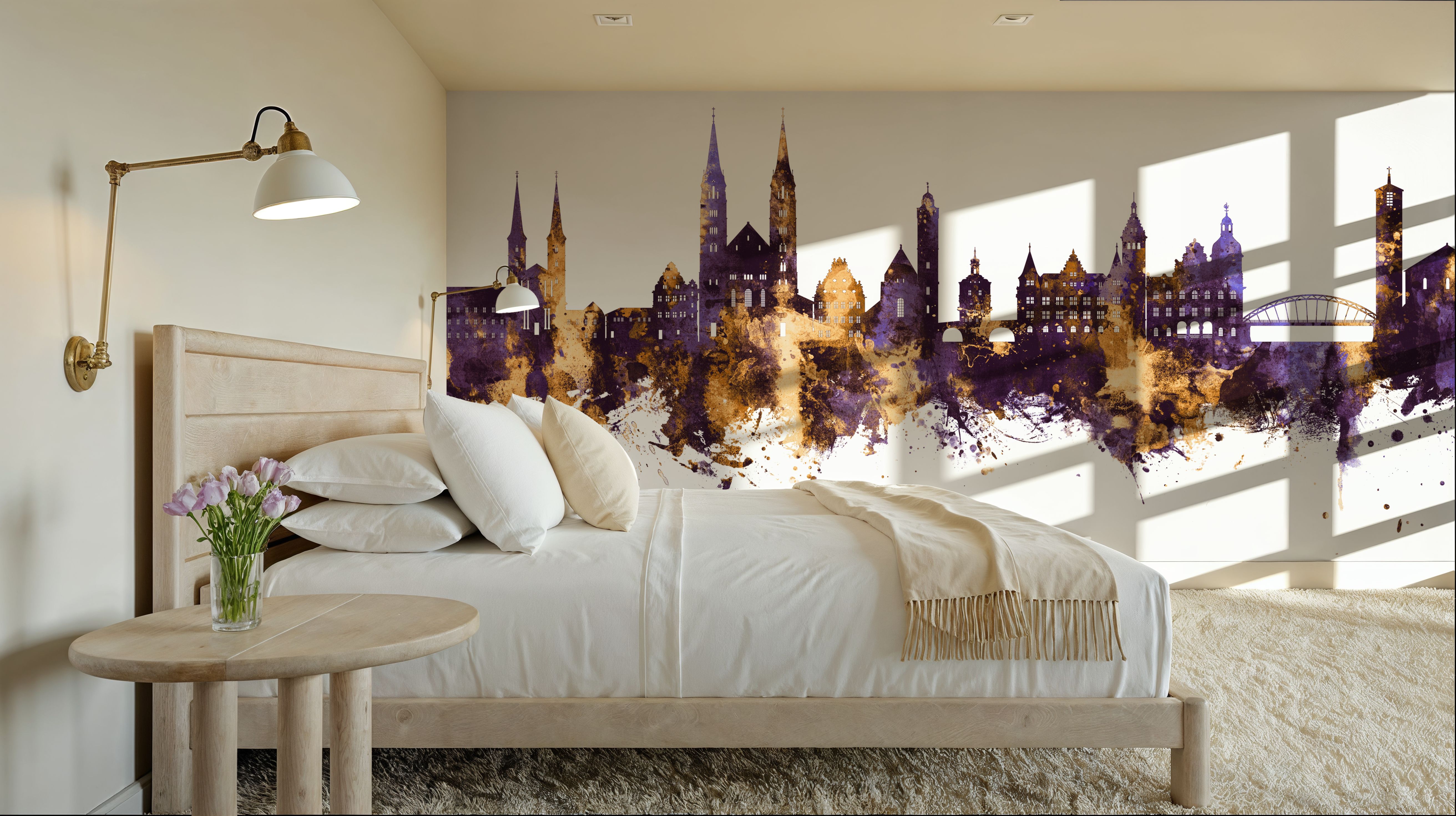 Bamberg Germany Skyline Purple & Gold