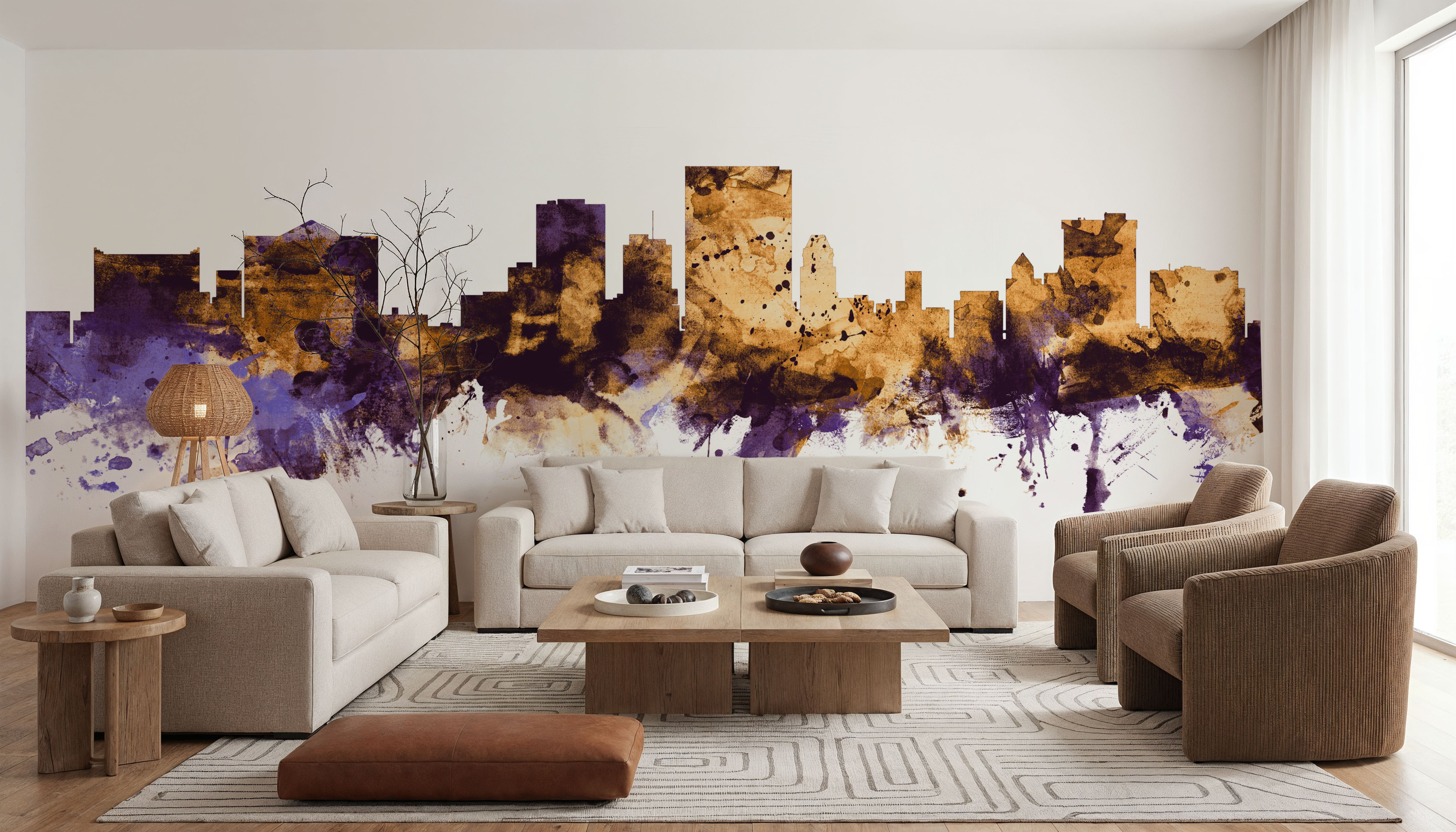 El Paso Texas Skyline Purple & Gold