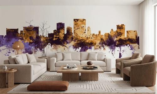 El Paso Texas Skyline Purple & Gold