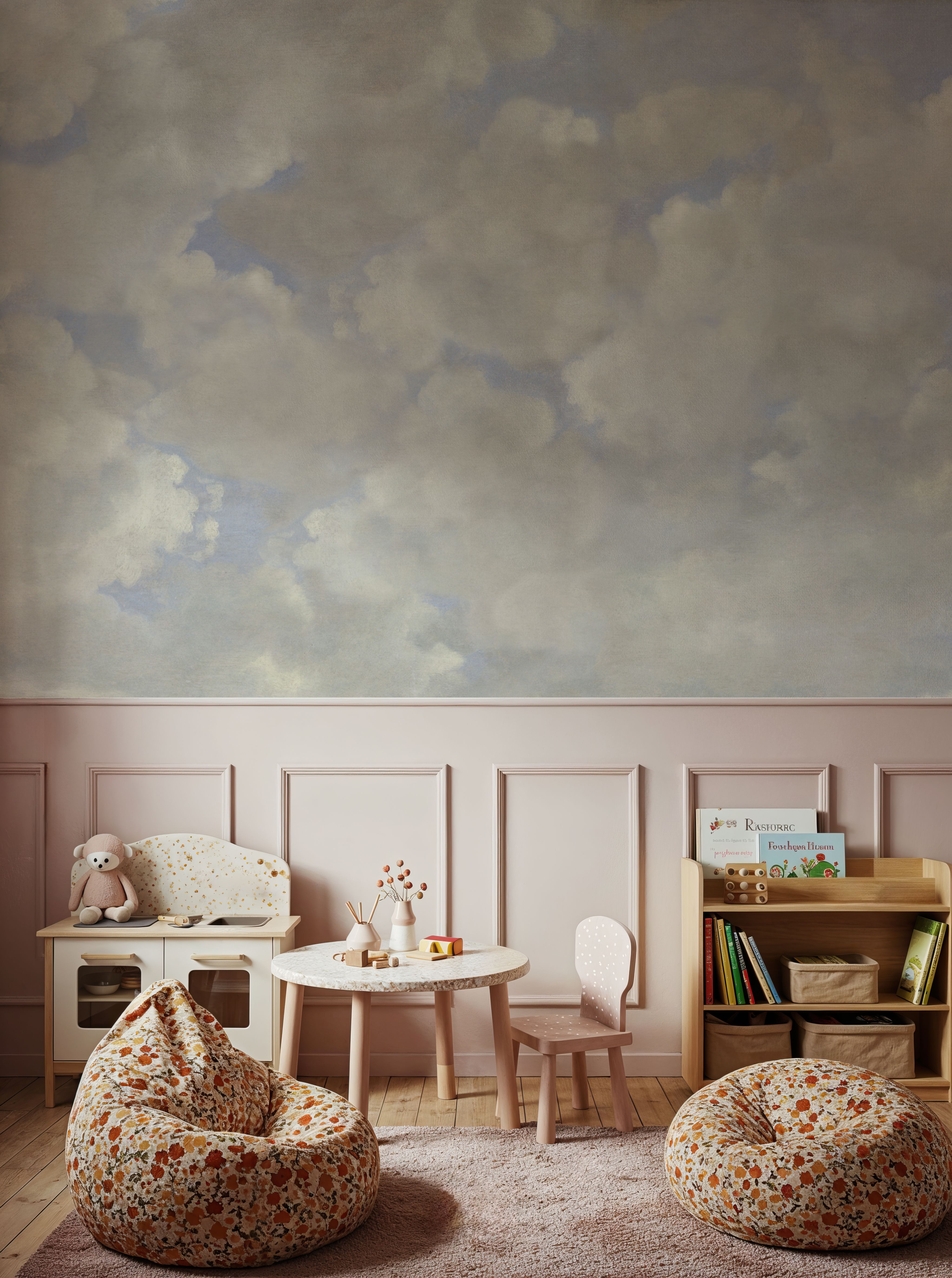 Painted Dreamy Clouds, Vintage