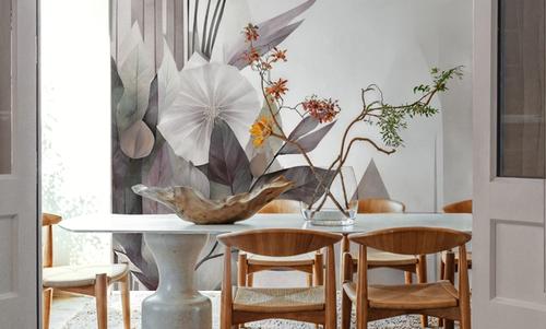 Floral Watercolor Abstract Gray
