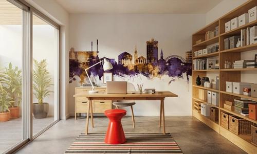 Charlottesville Virginia Skyline Purple & Gold