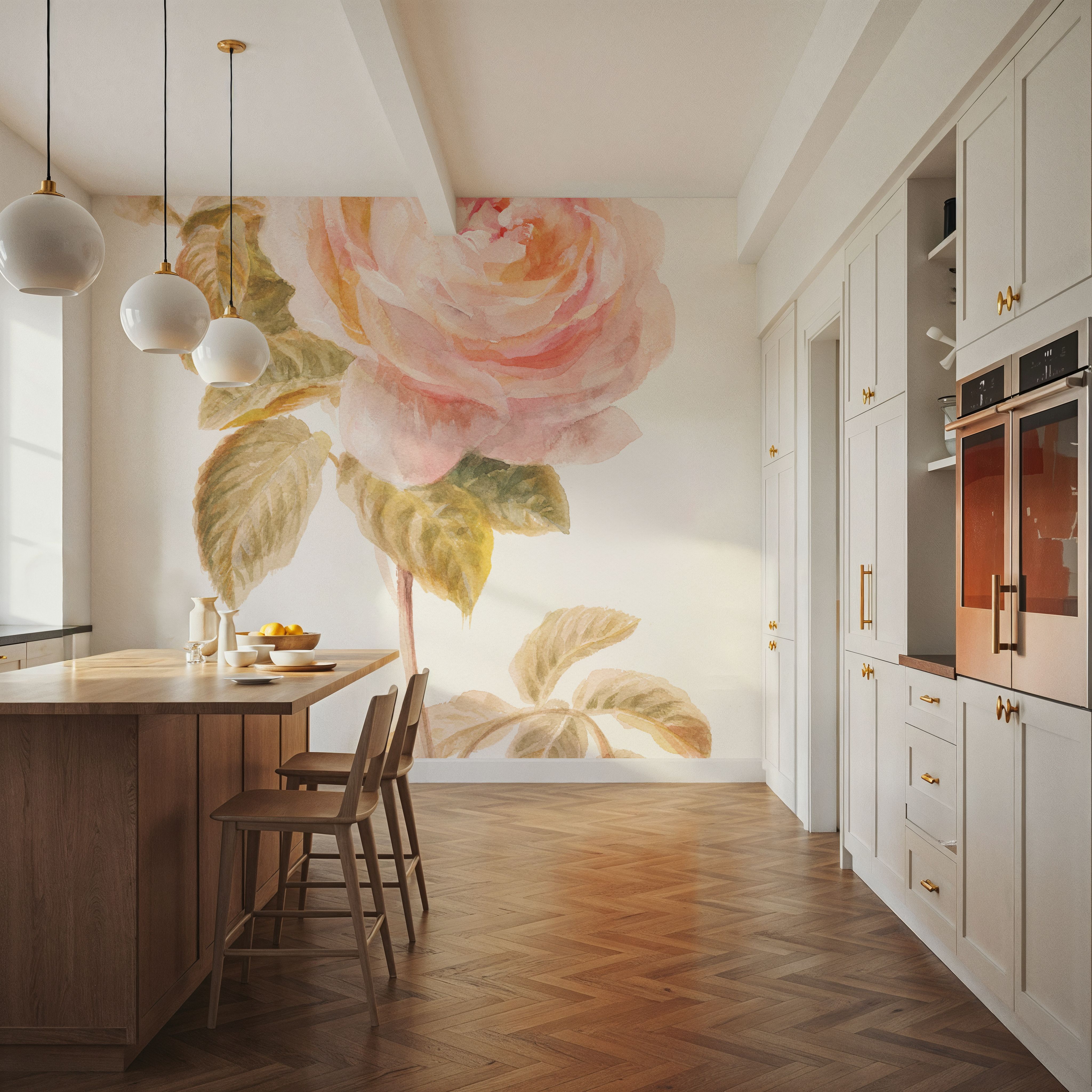 Garden Rose on White