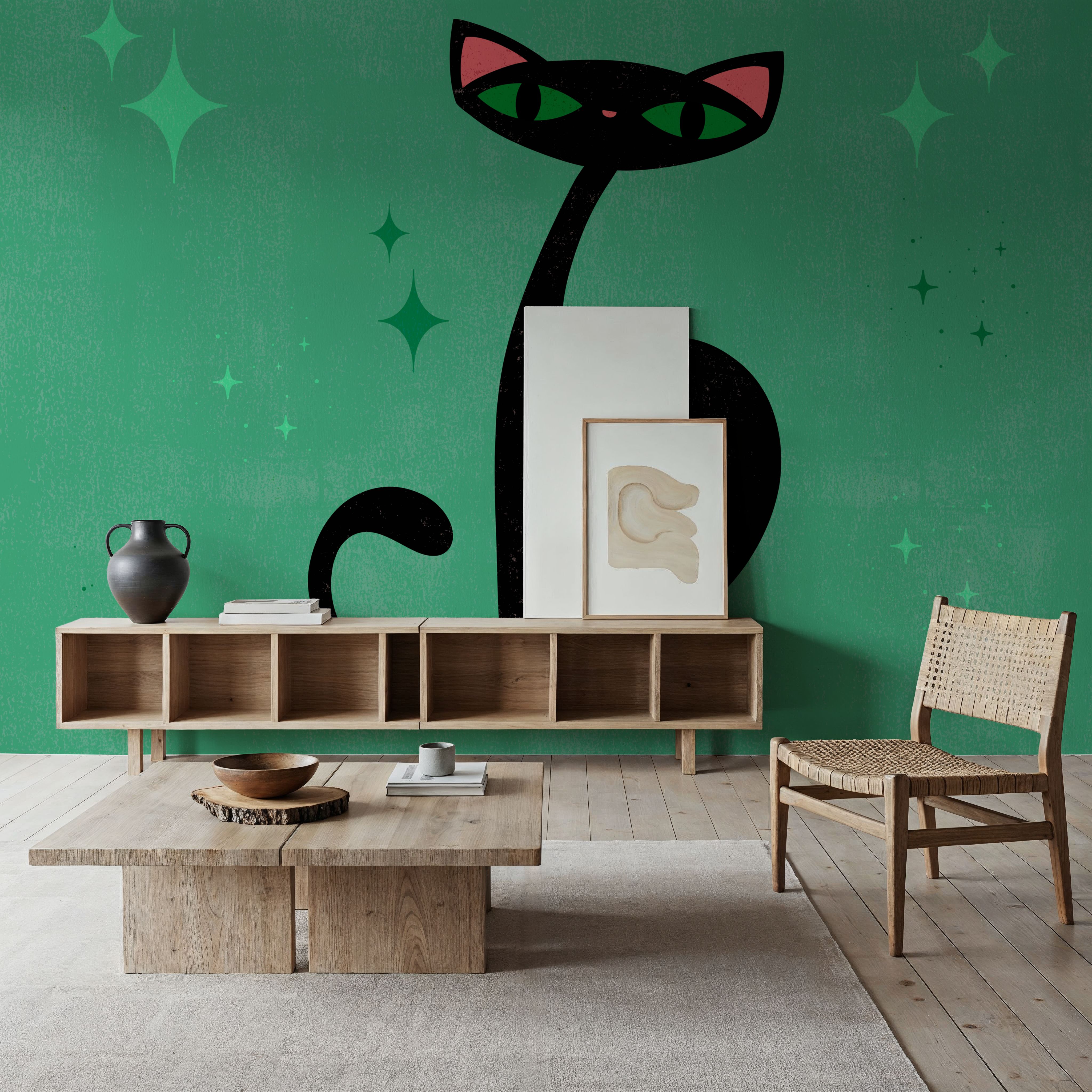 Retro Cat, Green