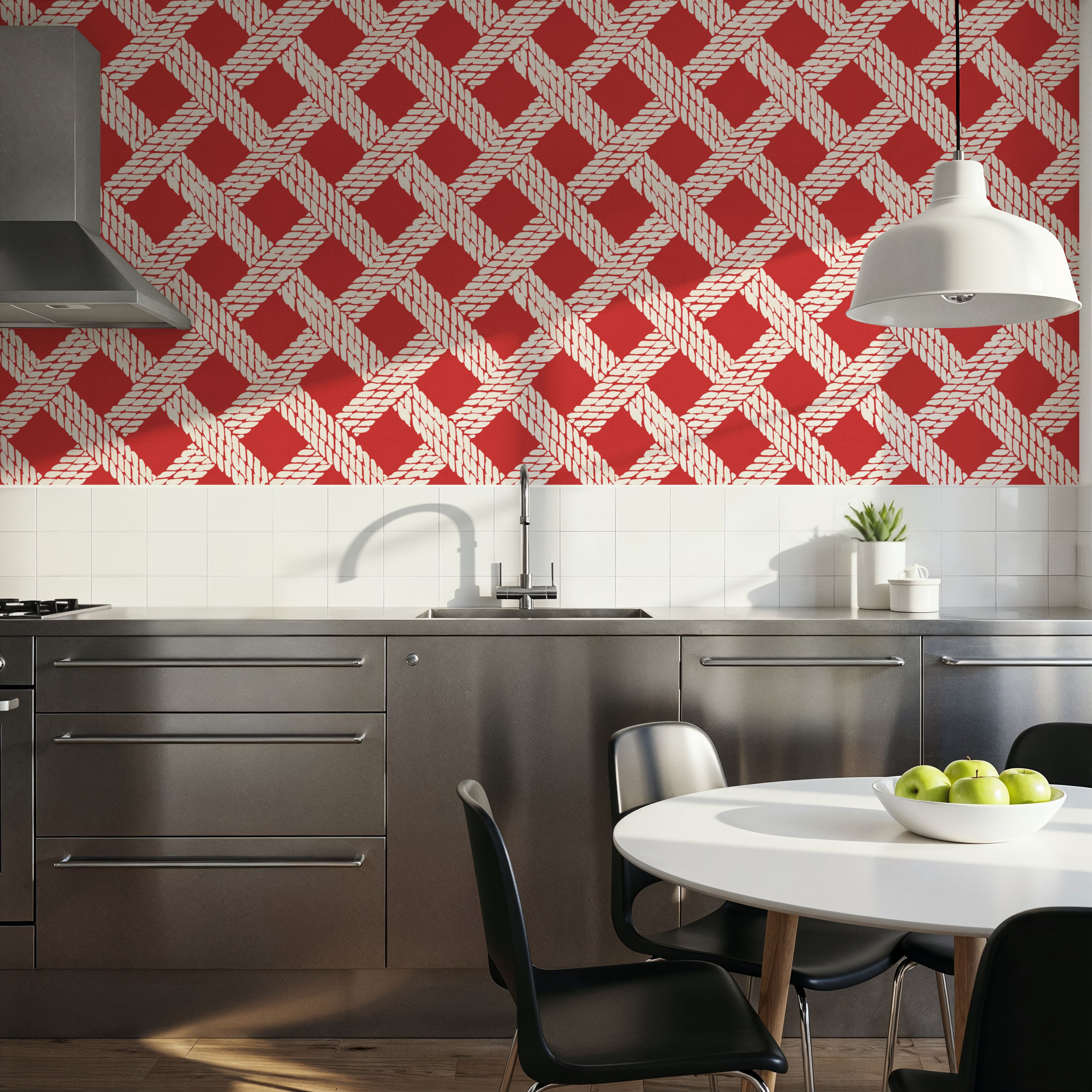Seafood Shanty White On Red I