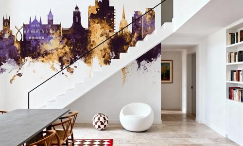 Northampton England Skyline Purple & Gold
