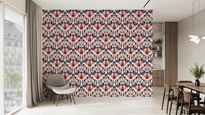 Dandi Scandi, Coral wallpaper 100% PVC-free and non-toxic