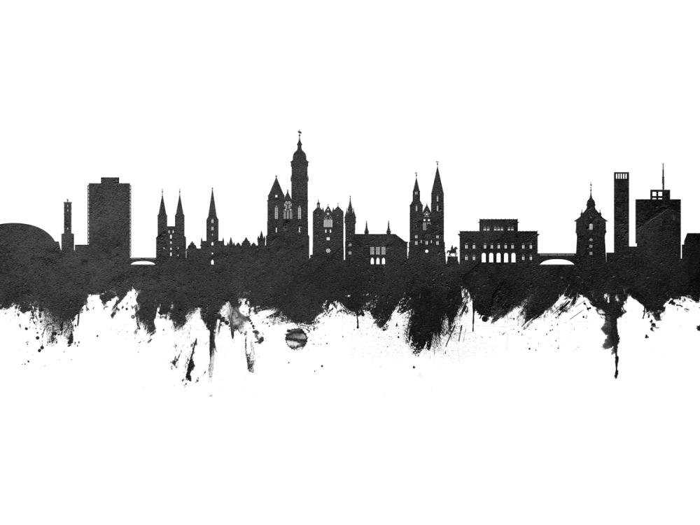 Braunschweig Germany Skyline Black & White