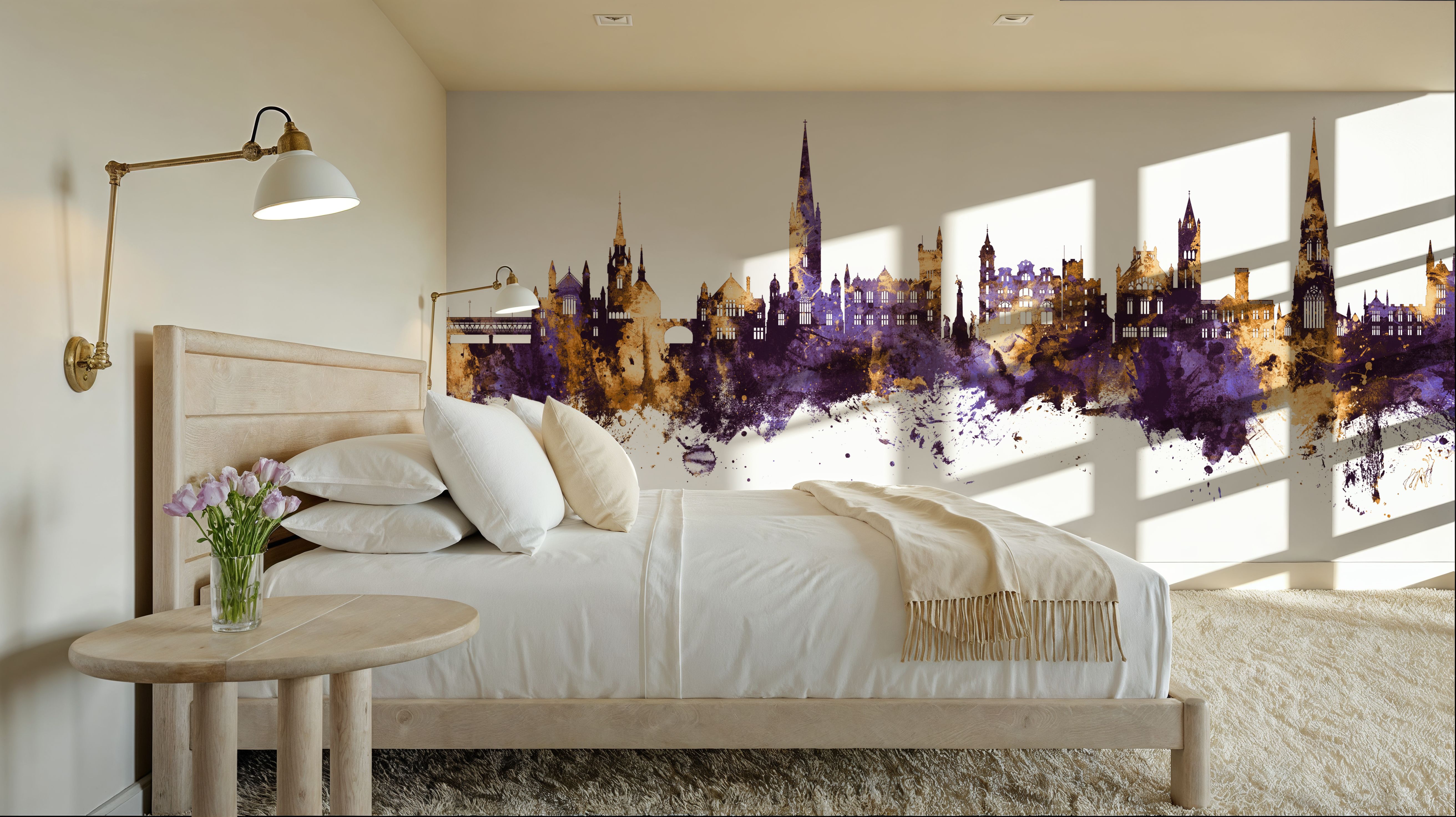 Derry Northern Ireland Skyline Purple & Gold