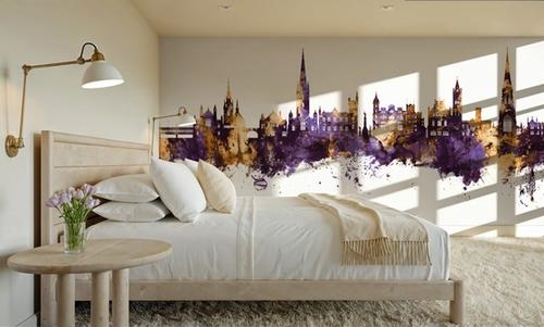 Derry Northern Ireland Skyline Purple & Gold