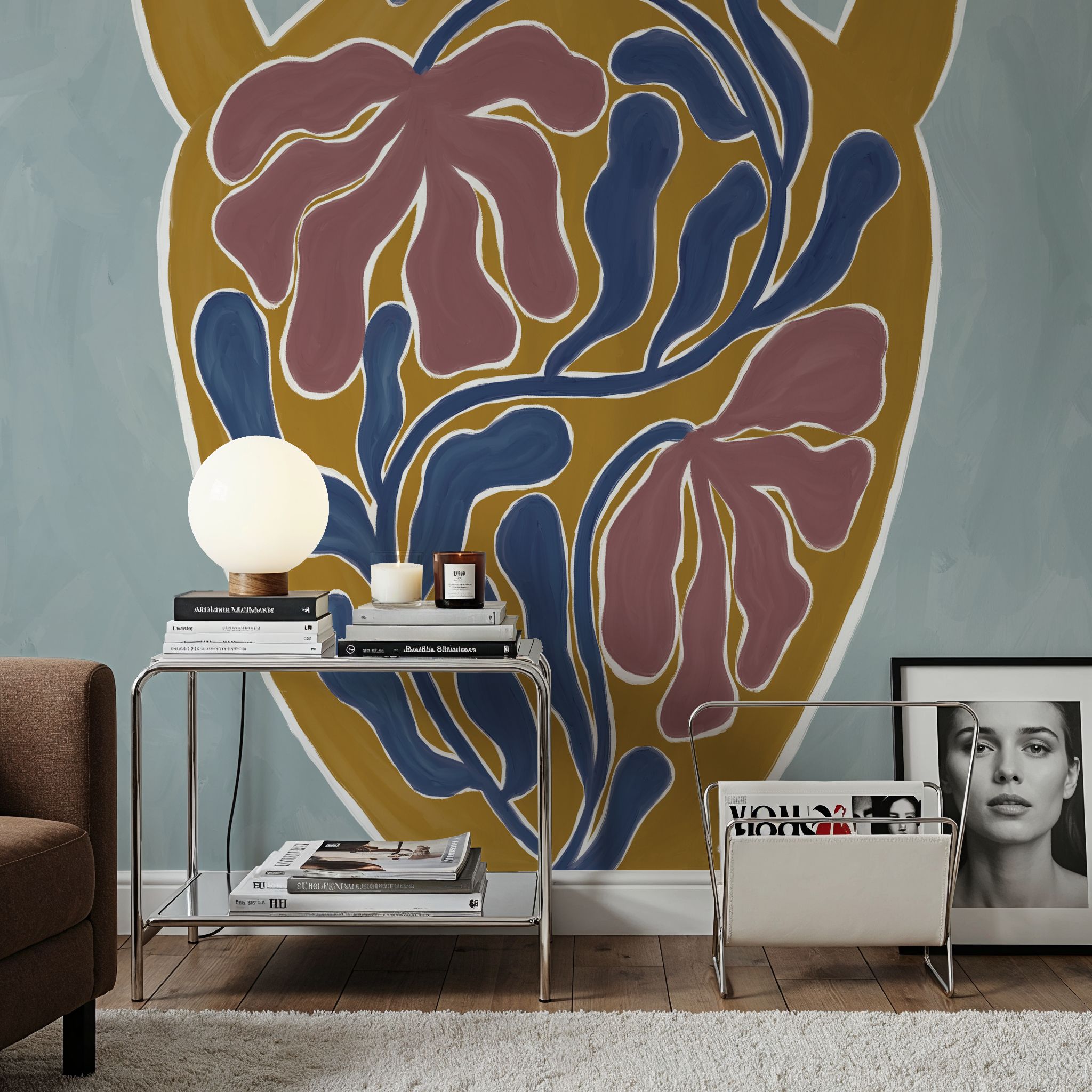 Fotomural - Modern Floral Vase I - Contemporáneo - Dormitorio - Wallism España - Pegar en la pared o Autoadhesivo