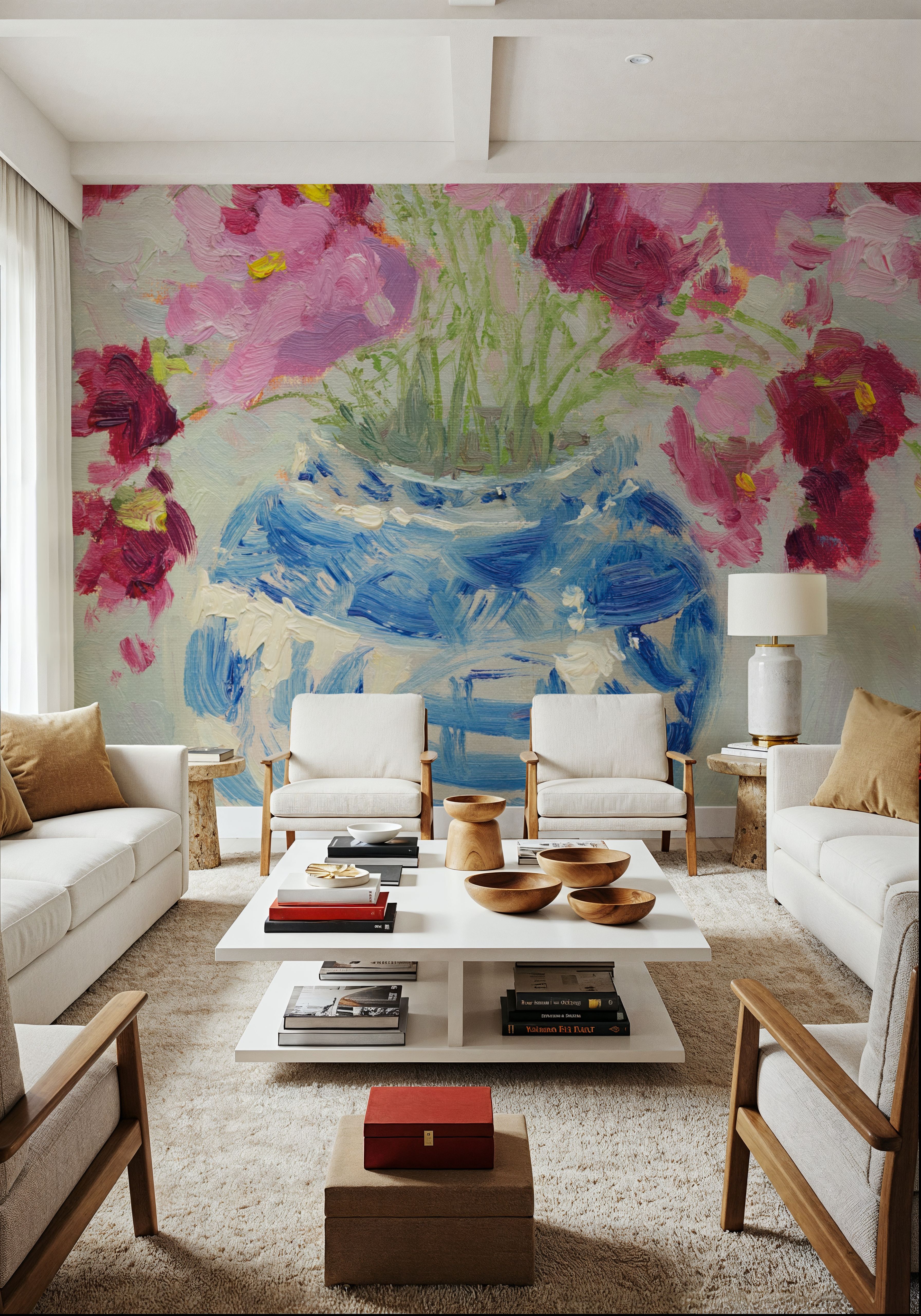 Cosmos in Chinoiserie Vase
