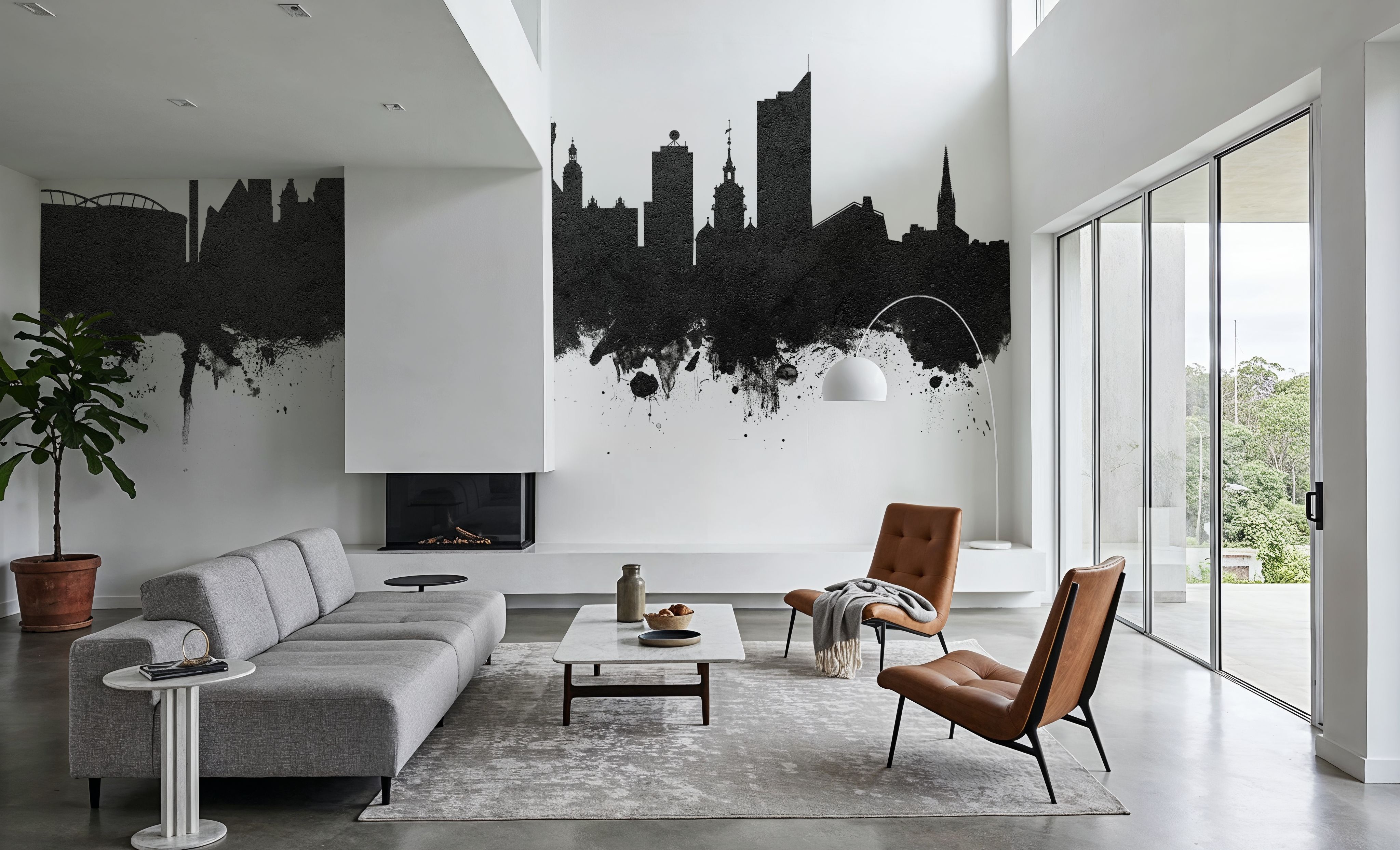 Leipzig Germany Skyline Black & White