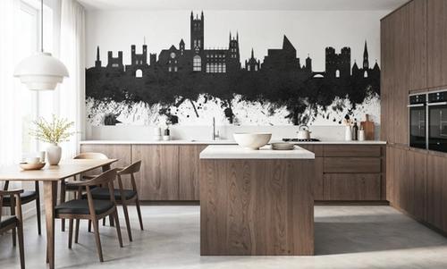Canterbury England Skyline Black & White