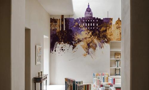 Washington DC Skyline Purple & Gold
