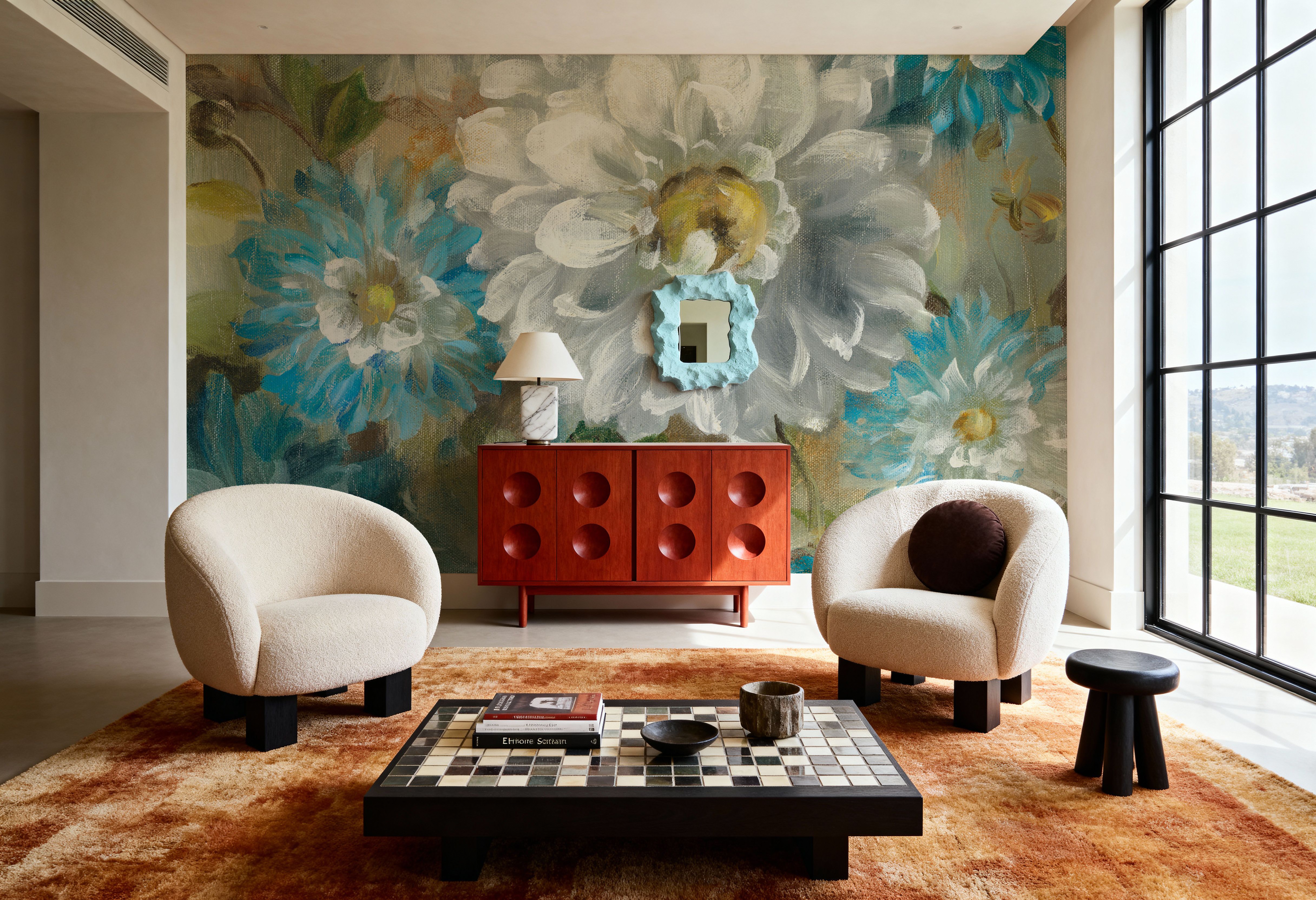 Wall Mural - Secret Garden I Cream - Abstract mural wallpaper - Offices - Wallism US - Premium, Textured or Peel & Stick