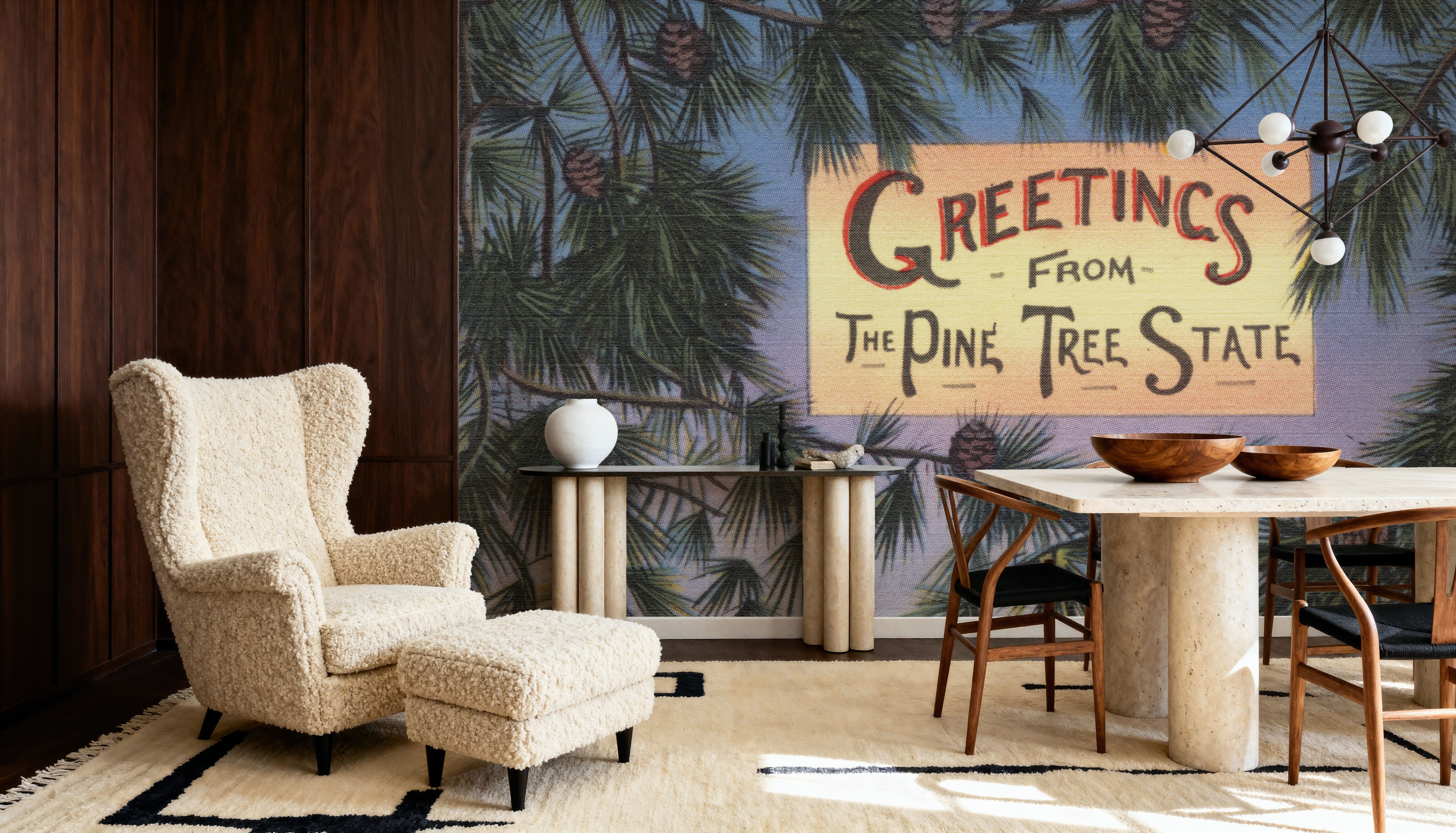 Greetings from Pine Tree State - Screenprint Postcard