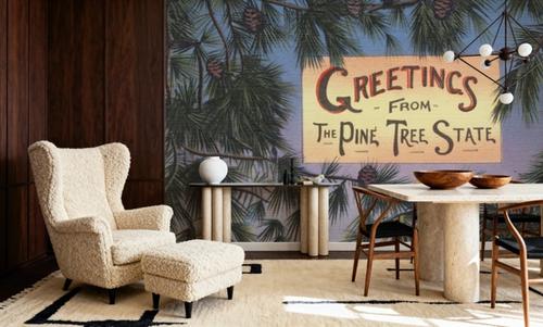 Greetings from Pine Tree State - Screenprint Postcard