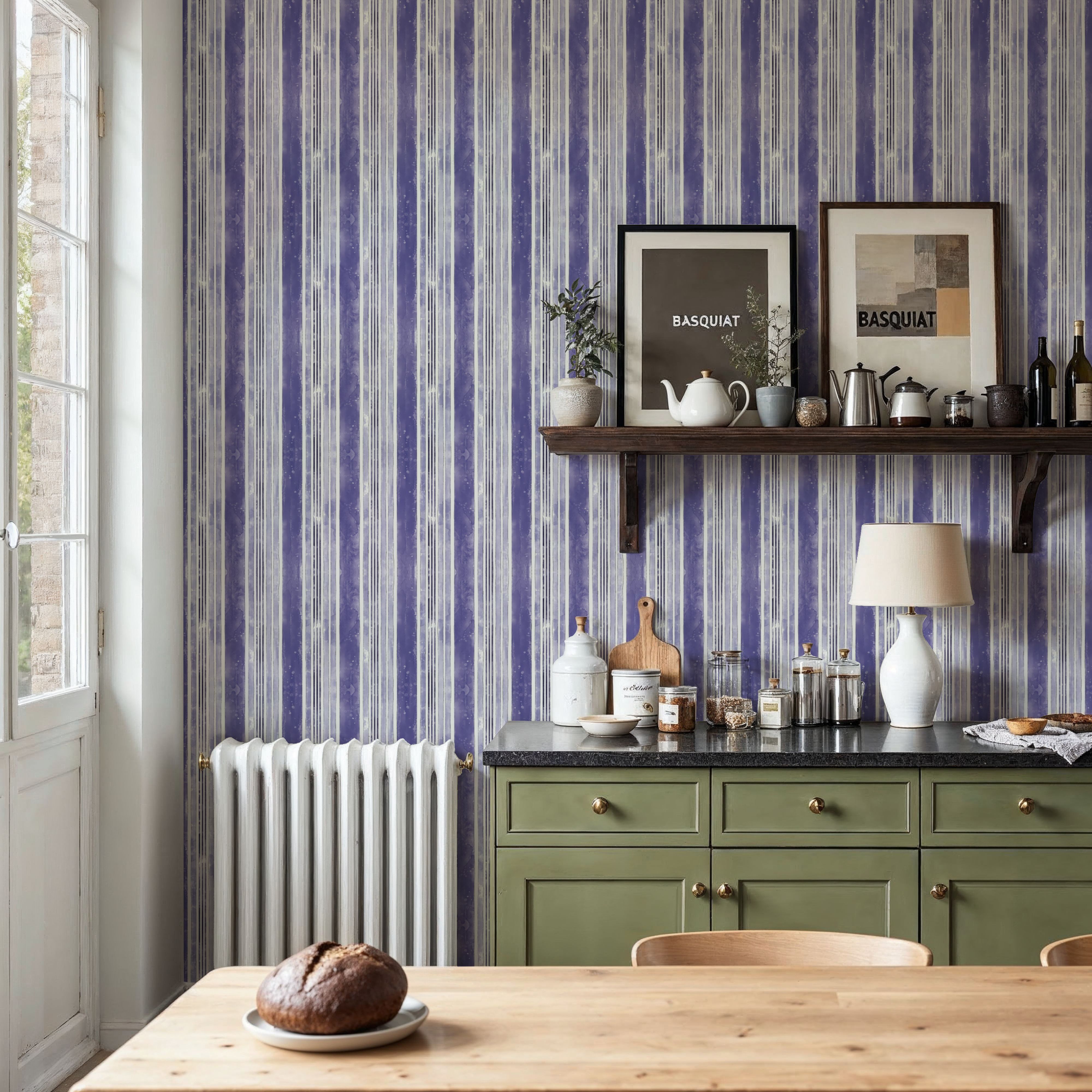 Botanical Blue Thick Lines