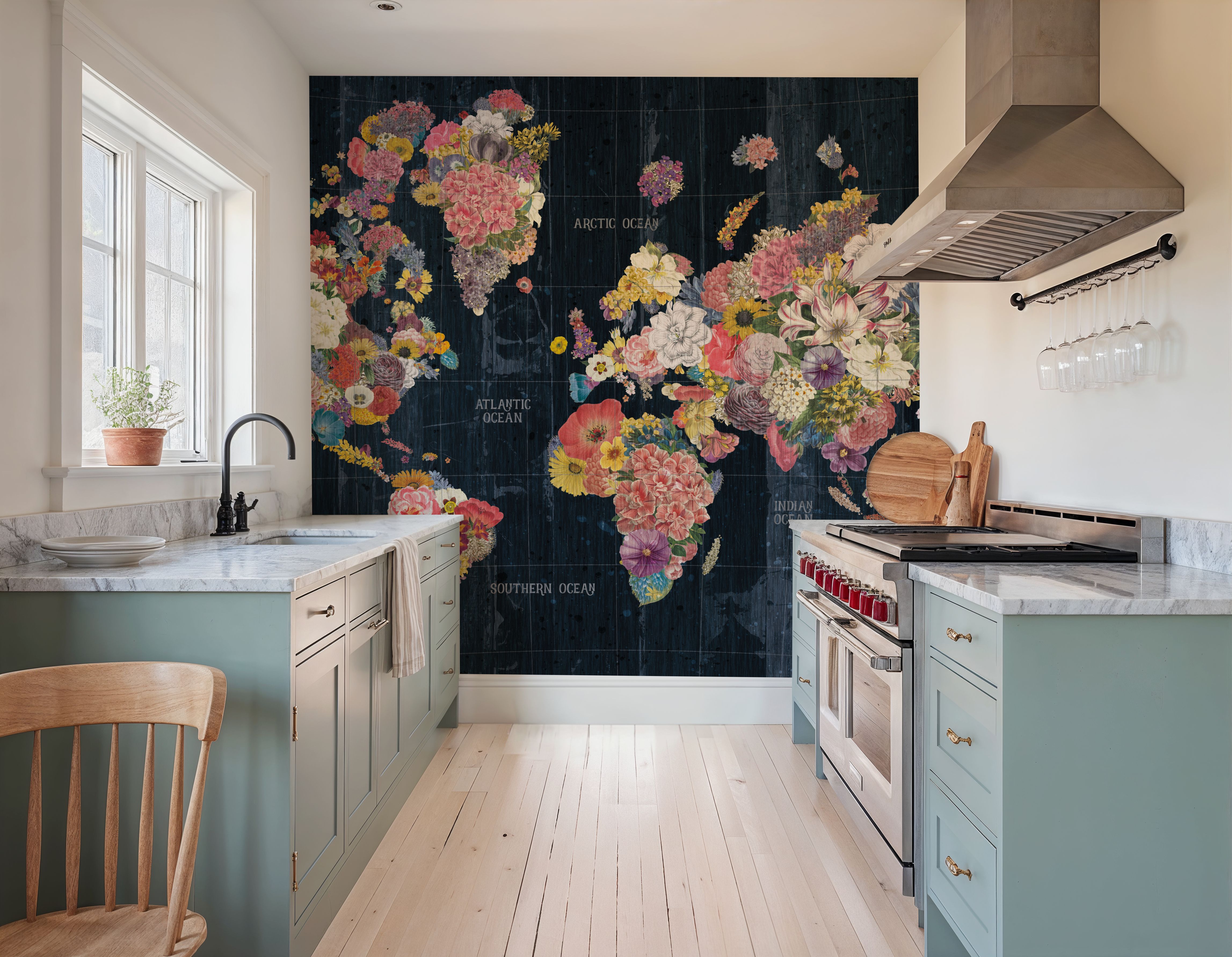 Botanical Floral Map Words