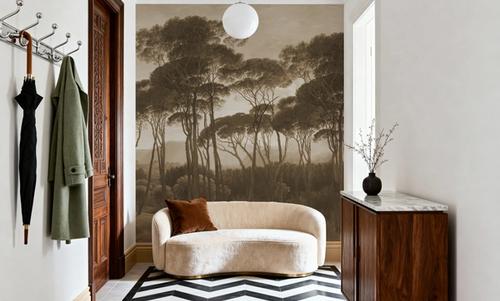 Mediterranean Pine Landscape, Sepia