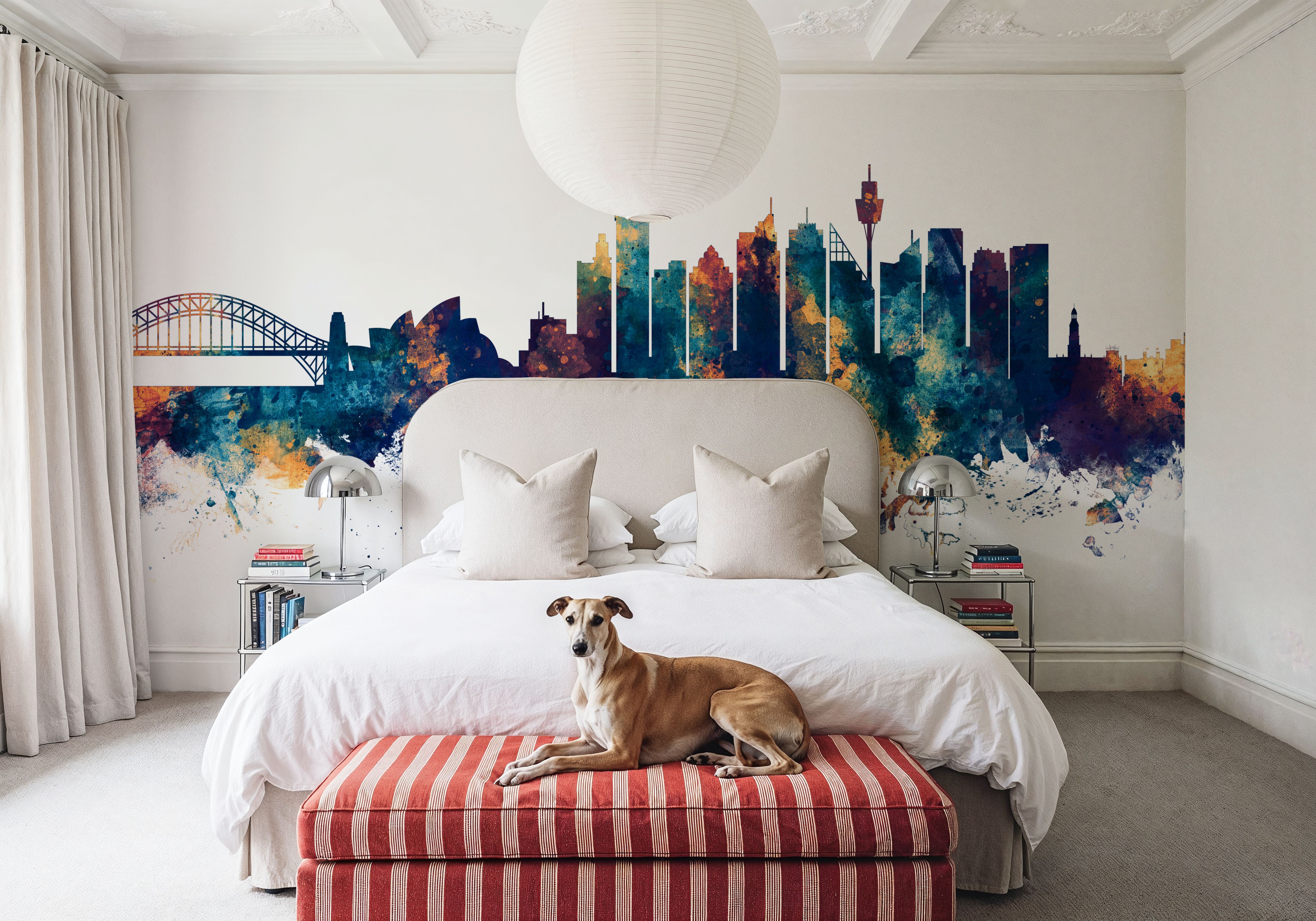 Sydney Australia Skyline Blue & Bronze, Wallpaper