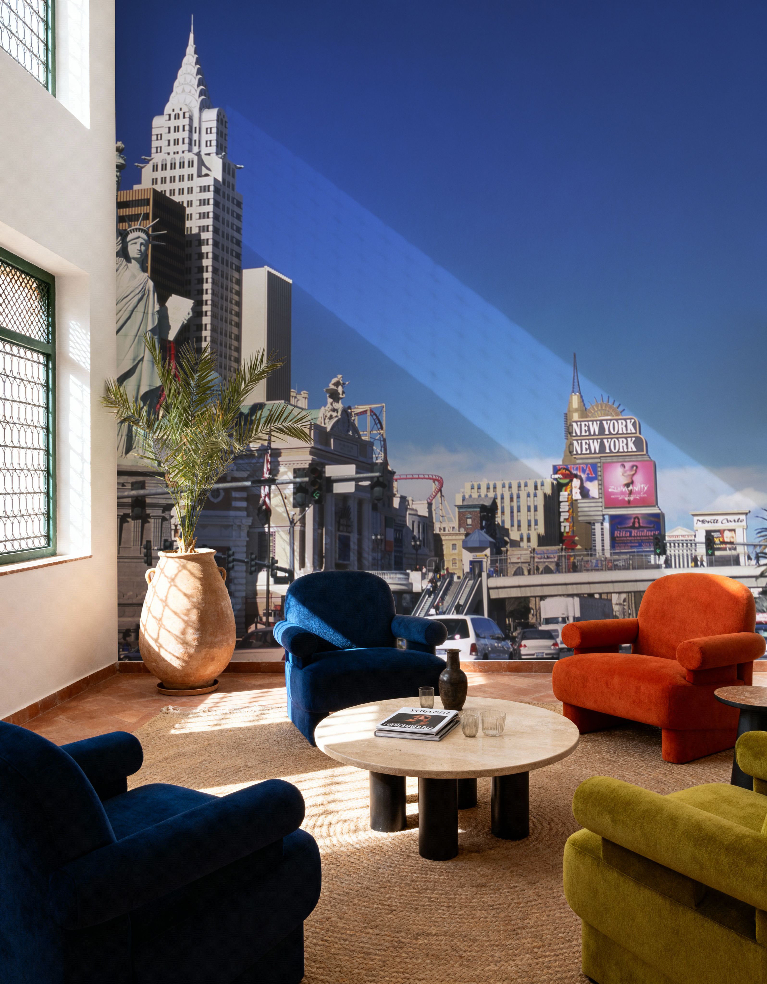 Wall Mural - Vegas Skyline - Architecture Big Cities mural wallpaper - Blue - Offices - Wallism UK - Premium, Textured or Peel & Stick