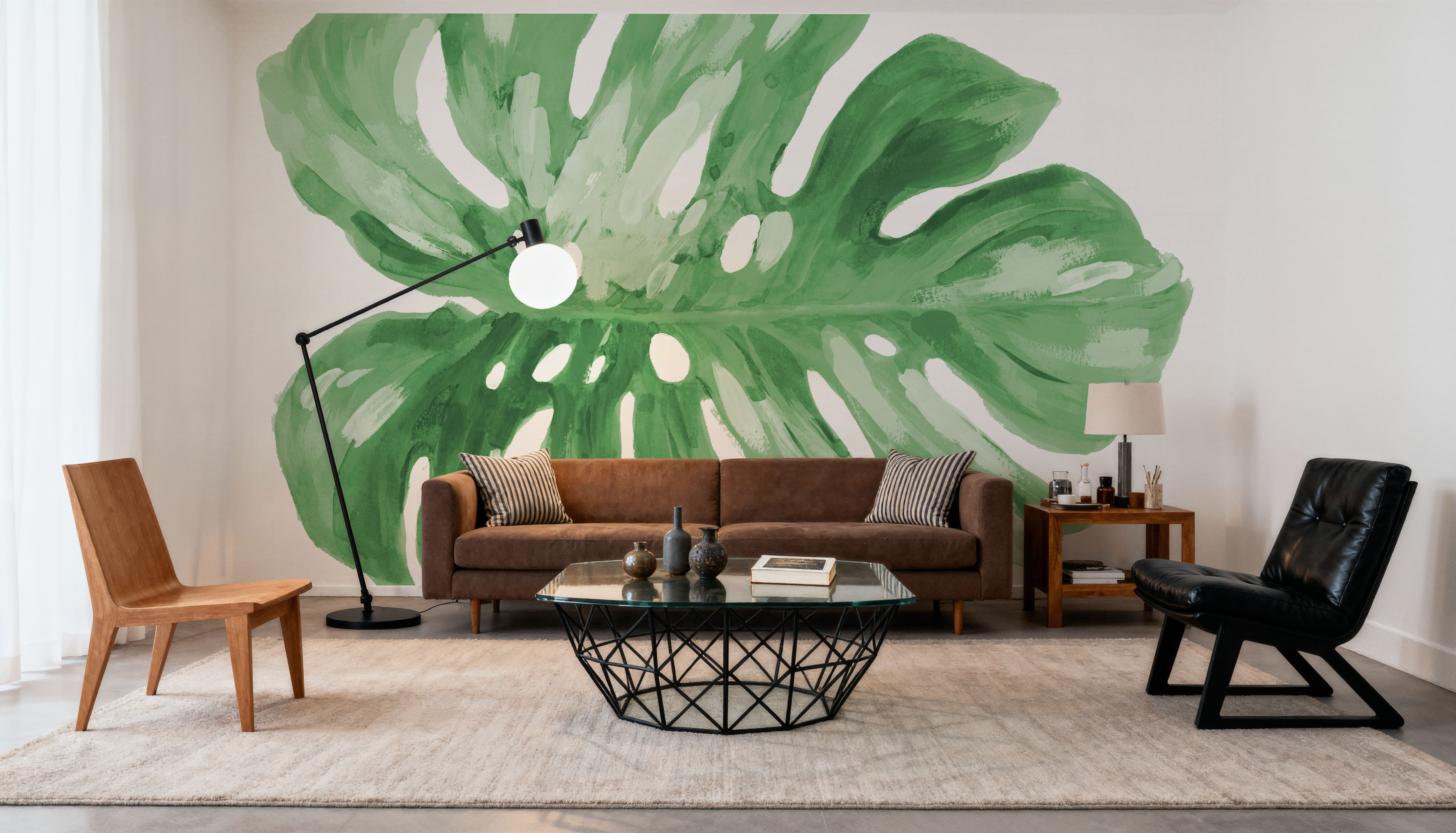 Colorful Tropical Leaf Green I, Wallpaper