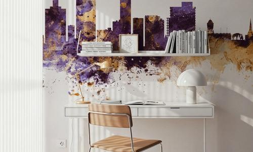 Port Elizabeth South Africa Skyline Purple & Gold