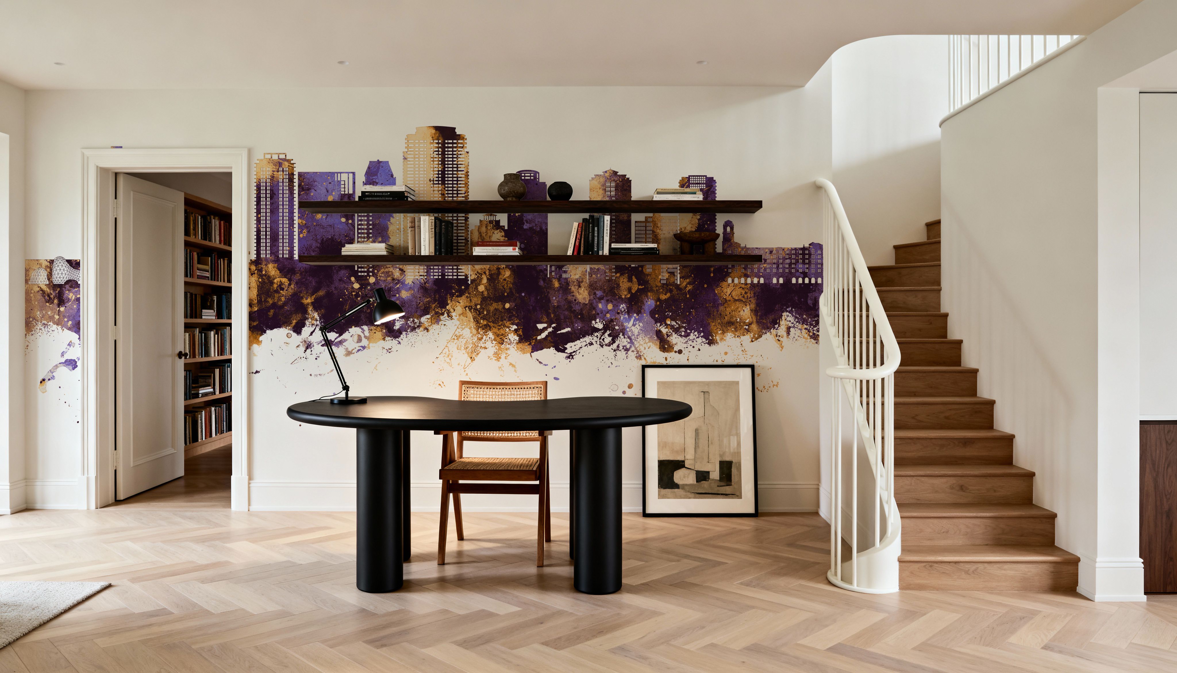 St Petersburg Florida Skyline Purple & Gold