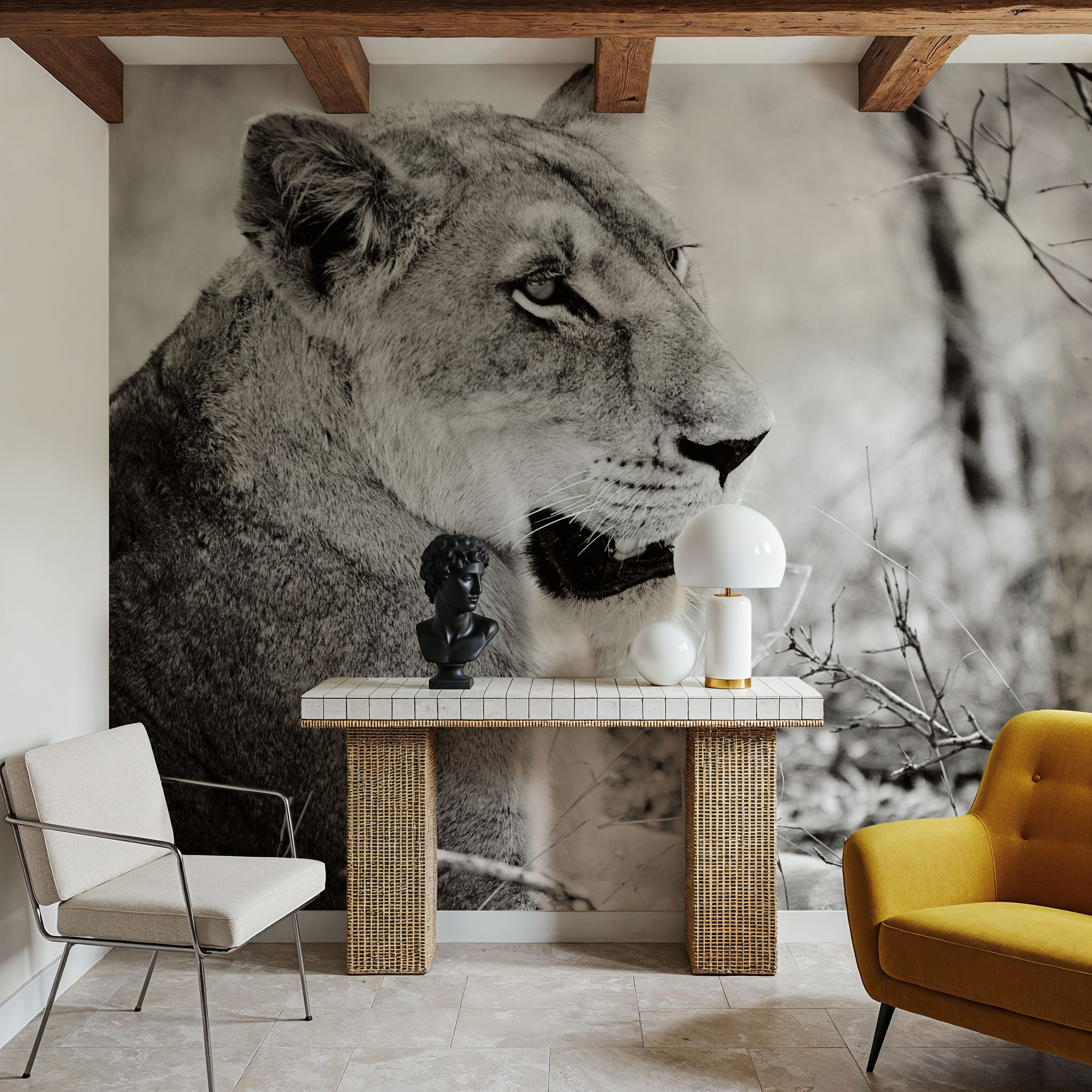 Lioness Square BW