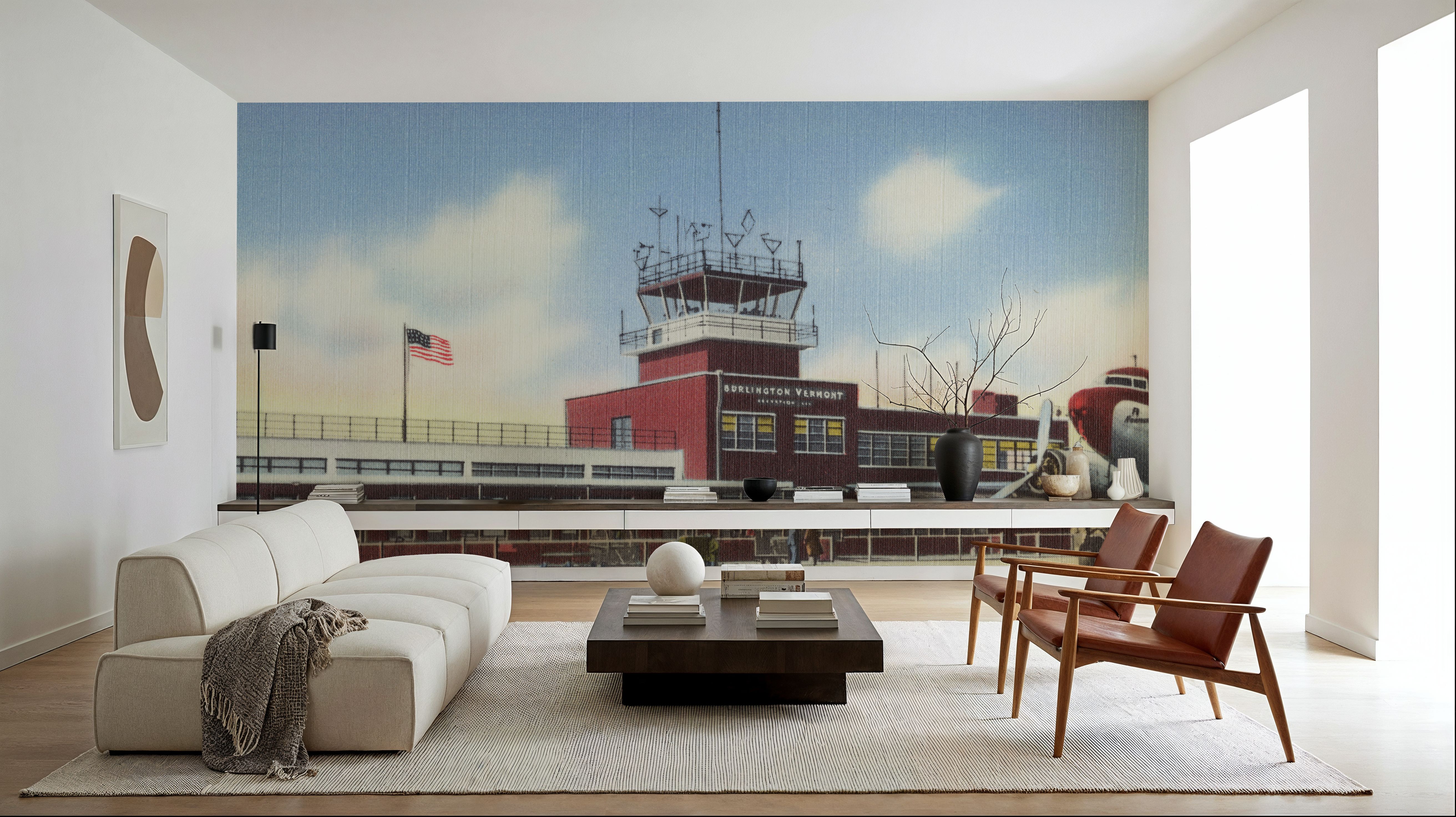 Greetings from Burlington Airport - Screenprint Postcard