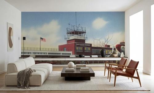 Greetings from Burlington Airport - Screenprint Postcard