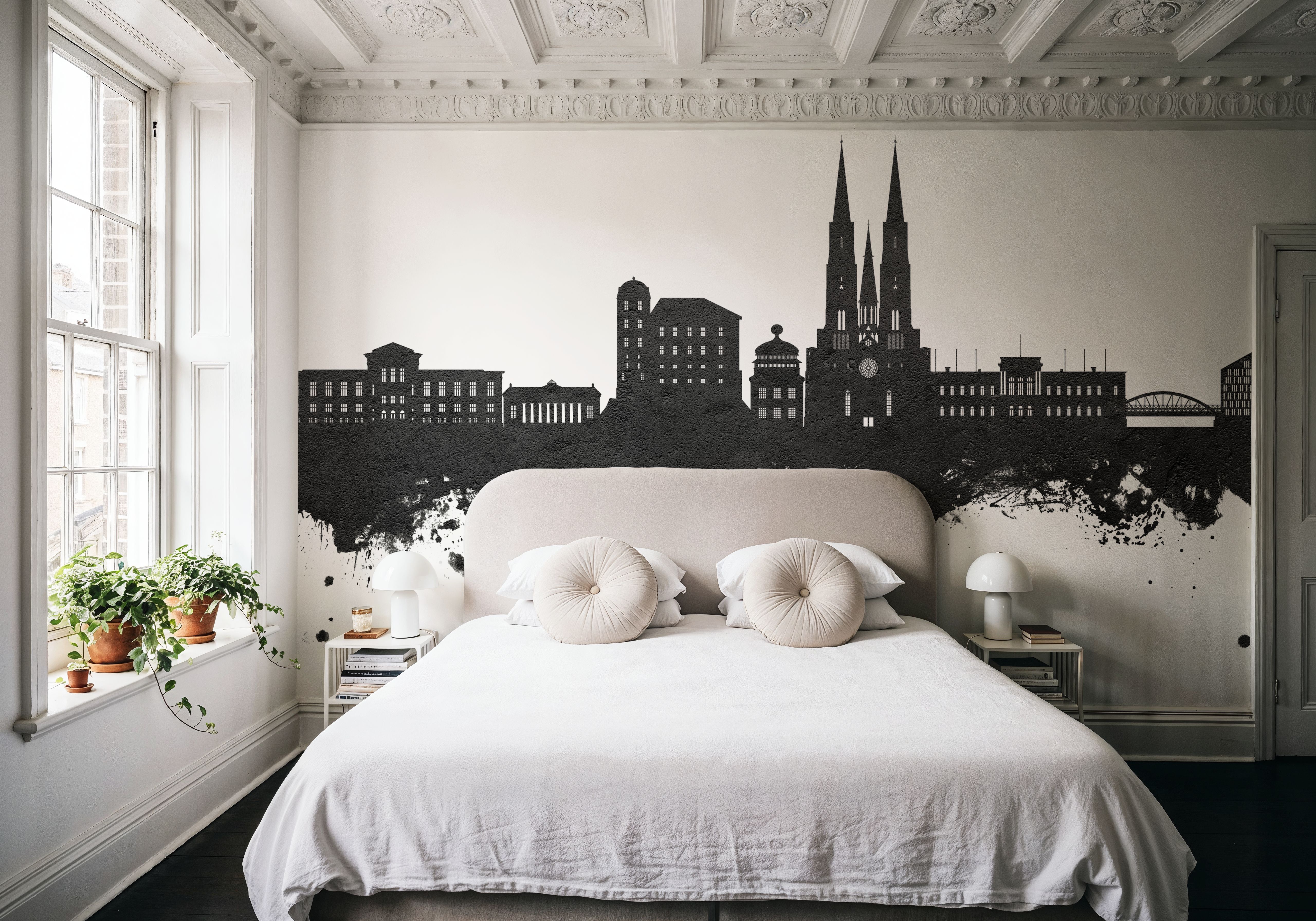 Uppsala Skyline Black & White