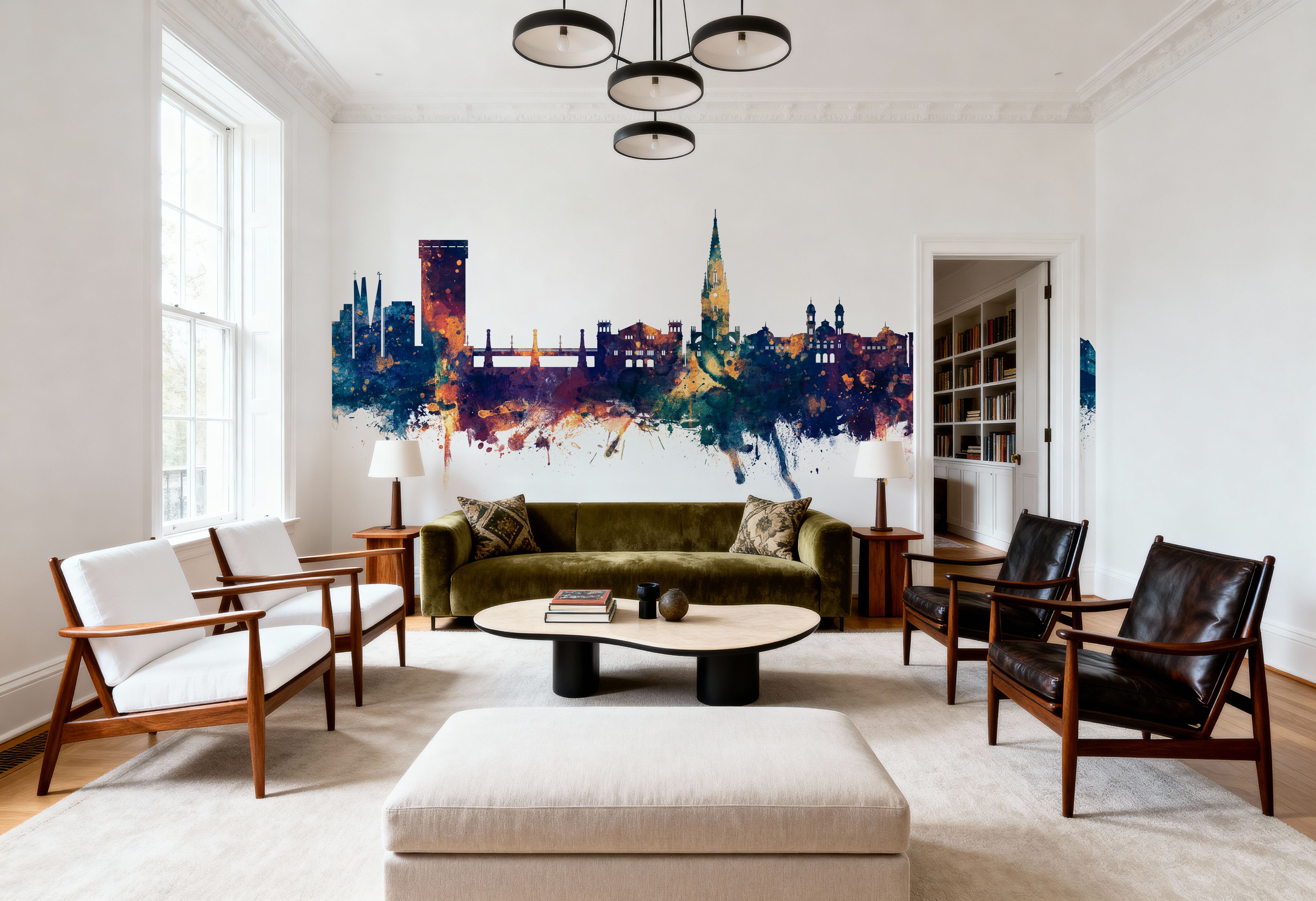 San Sebastian Spain Skyline Blue & Bronze, Wallpaper