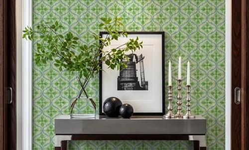 Quatrefoil Watercolor Trellis, Fresh Green