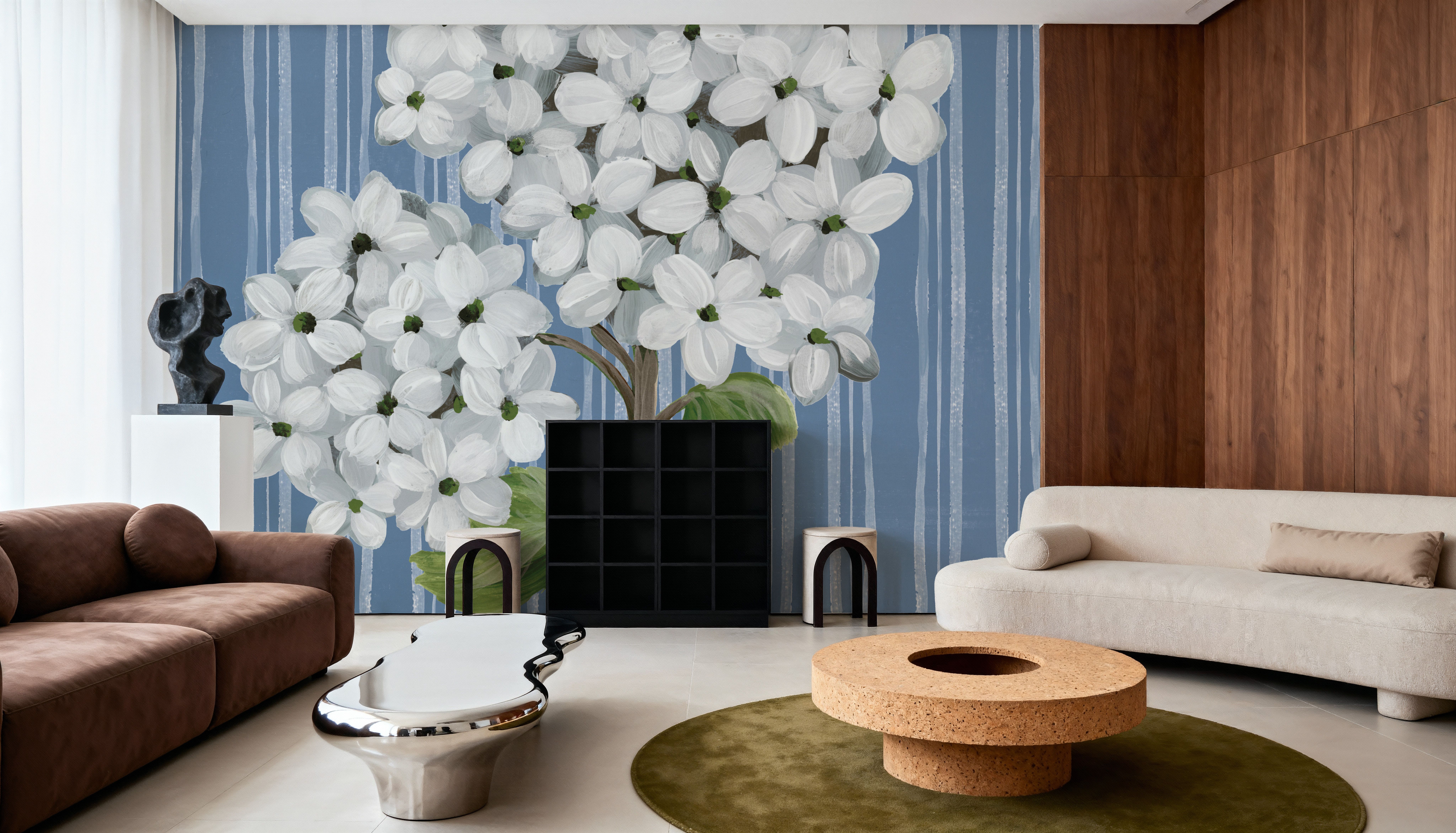 French Blue Hydrangeas II, Tapet