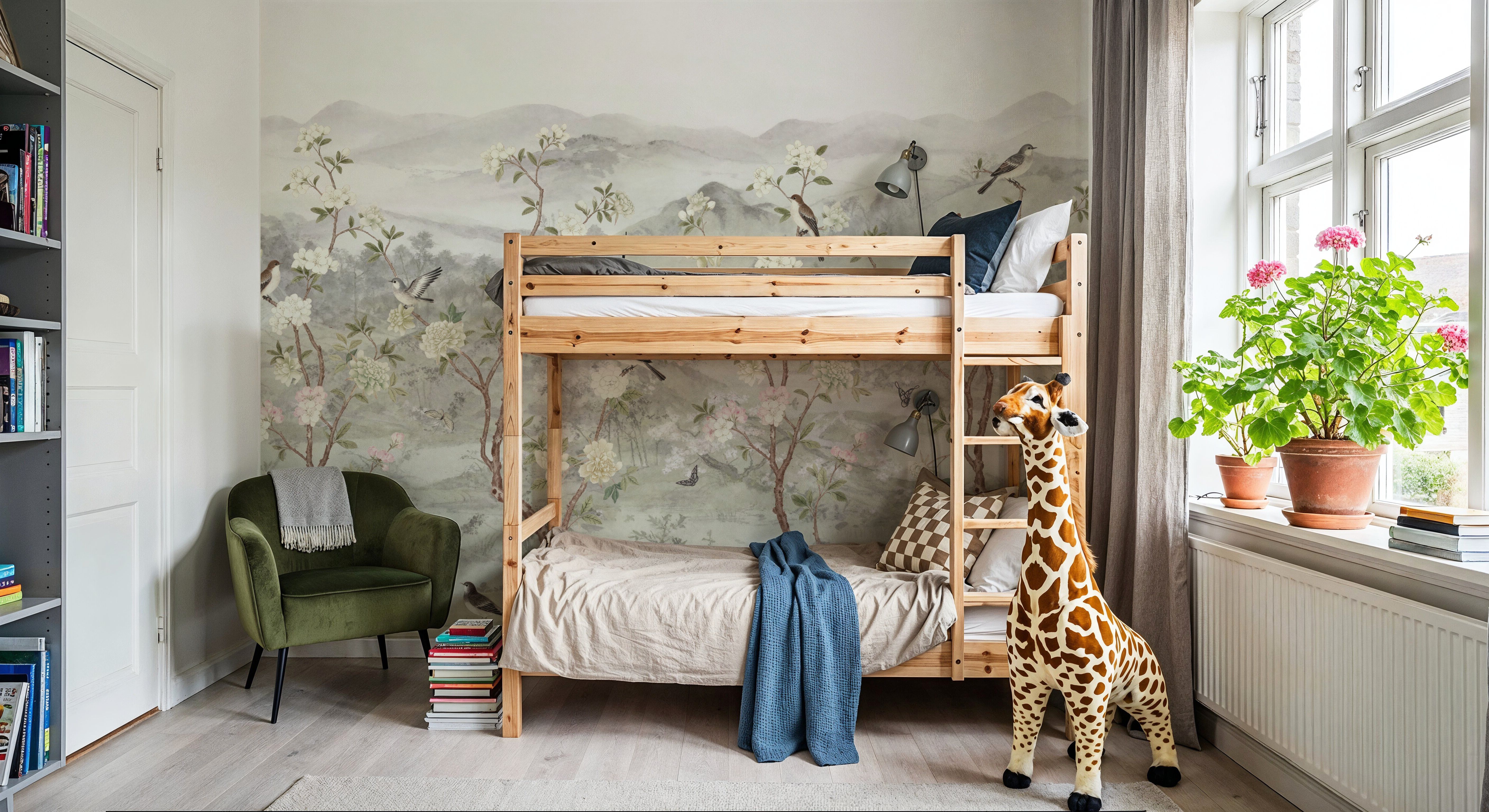 Peony Tree Landscape, Mist, Tapet