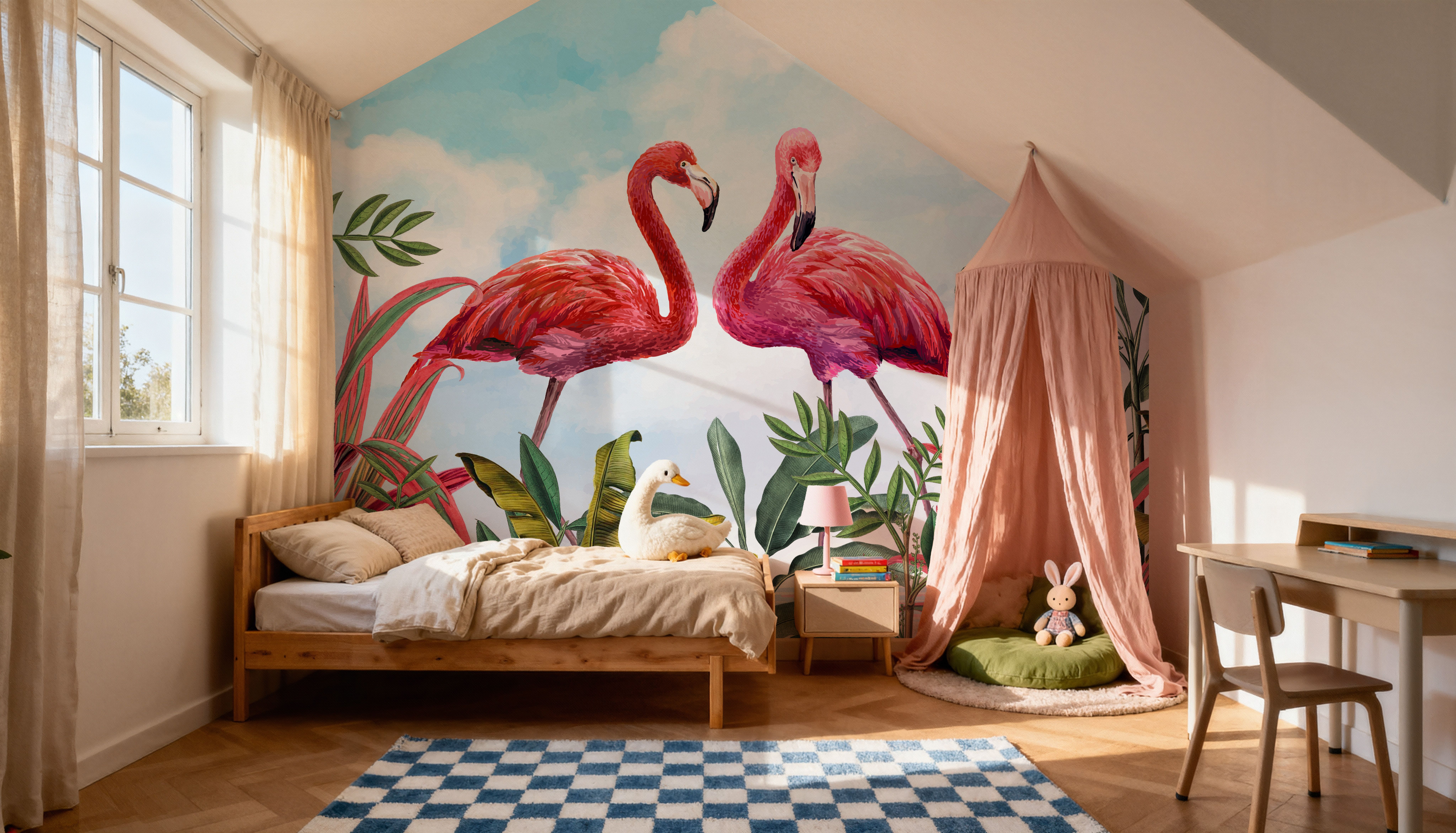 Shy Flamingos Sky