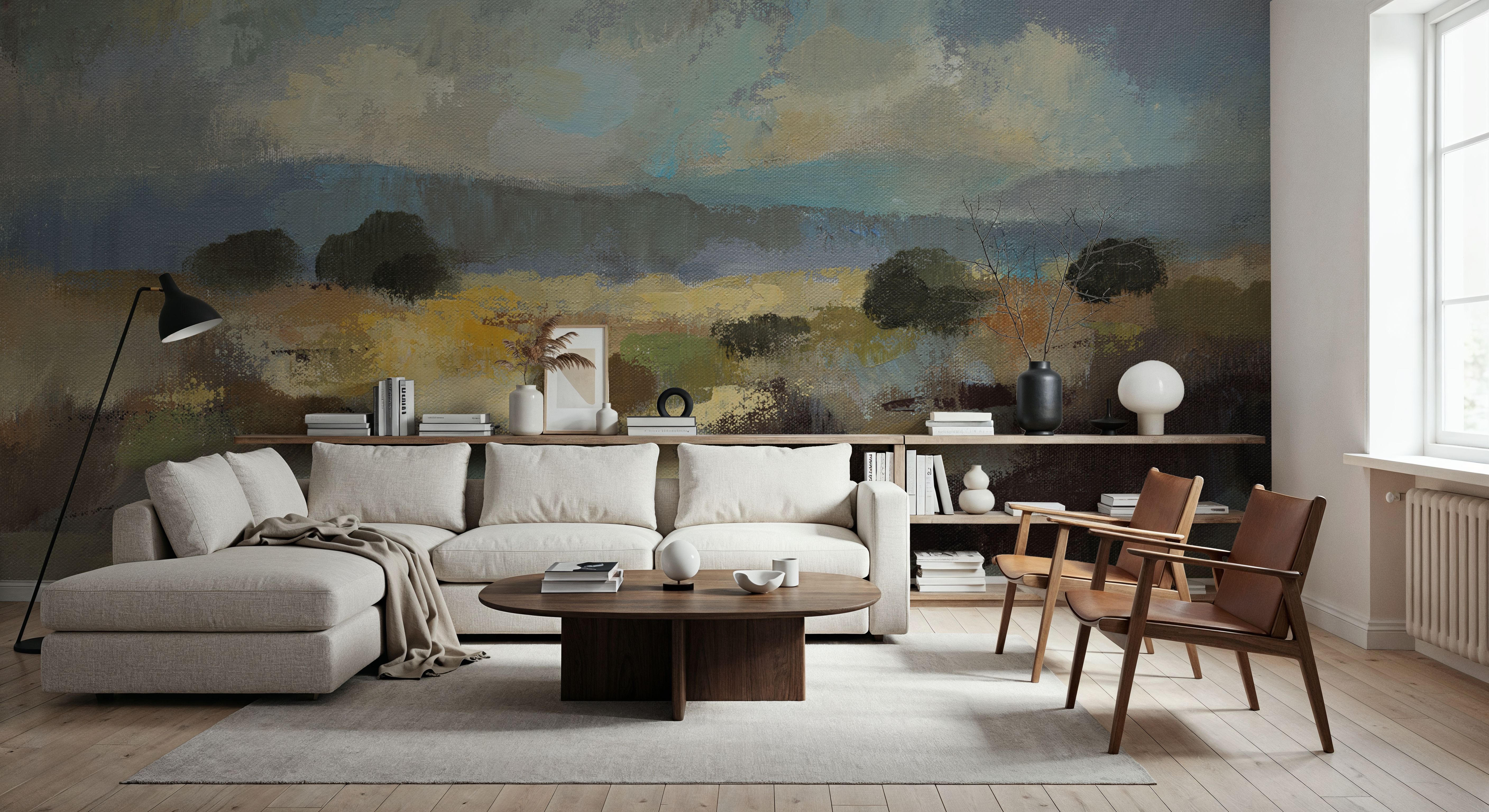 Muted Blue Landscape, Wallpaper