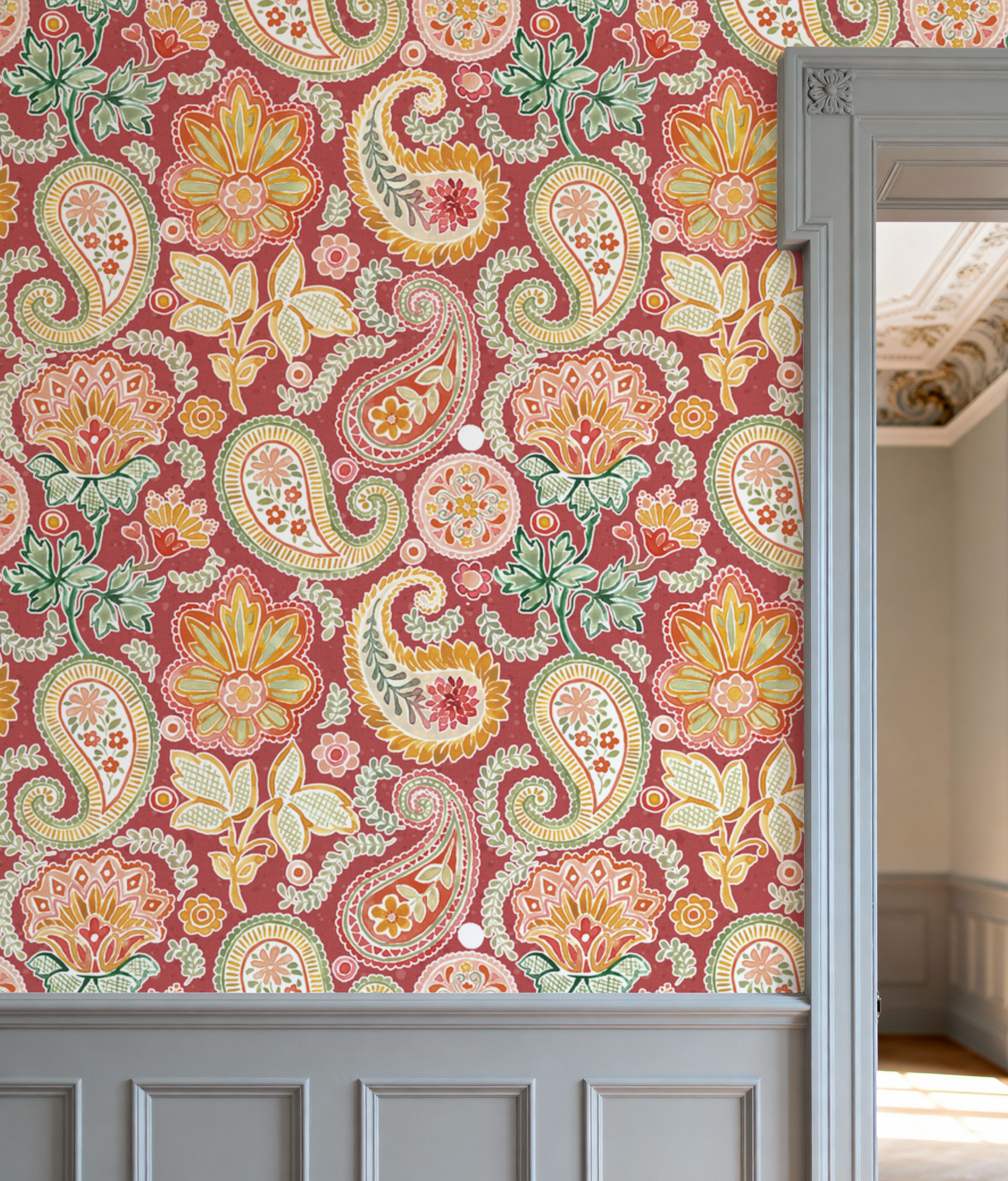 Harvest Paisley Mini Red