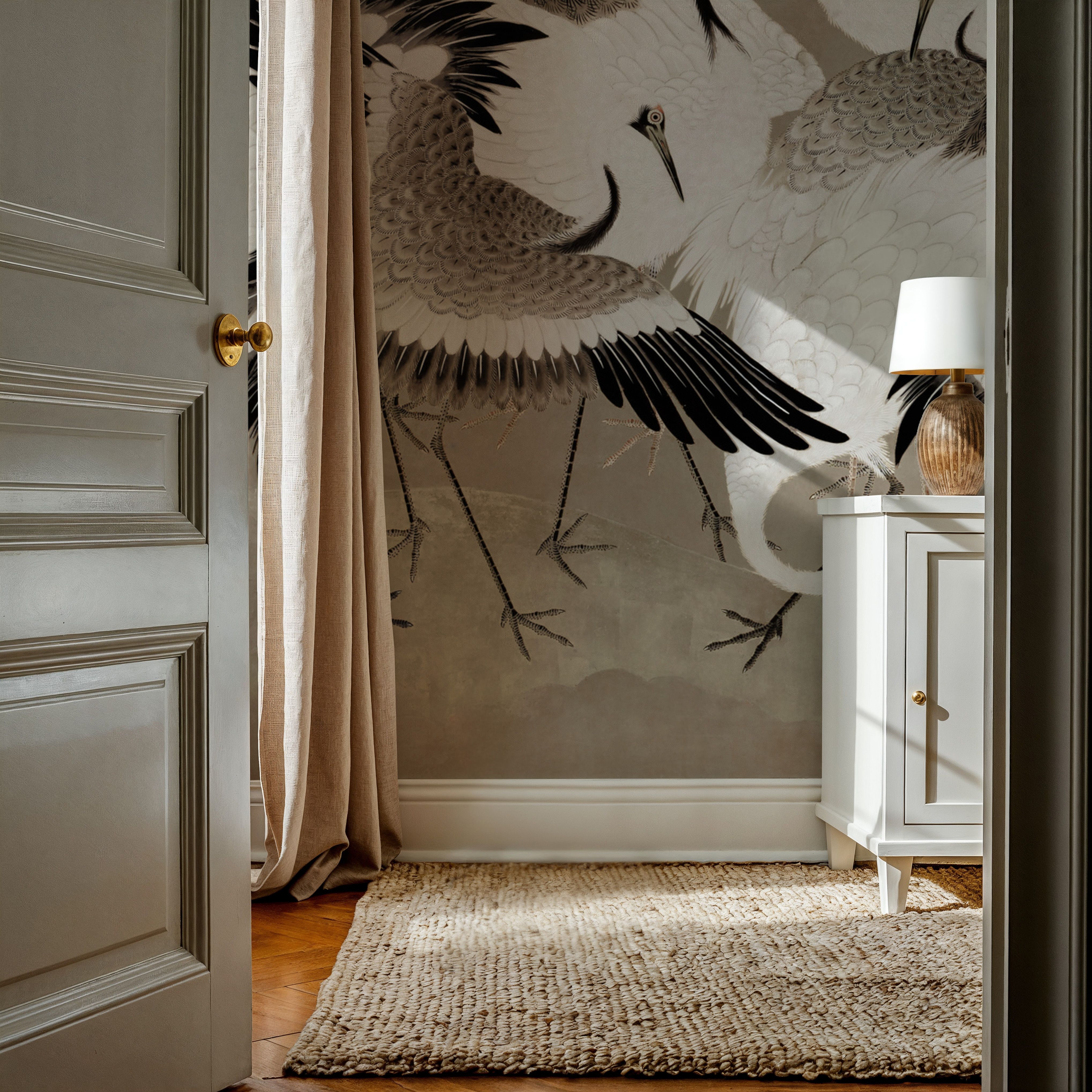 Japanese Flock of Cranes, Nutmeg Dust