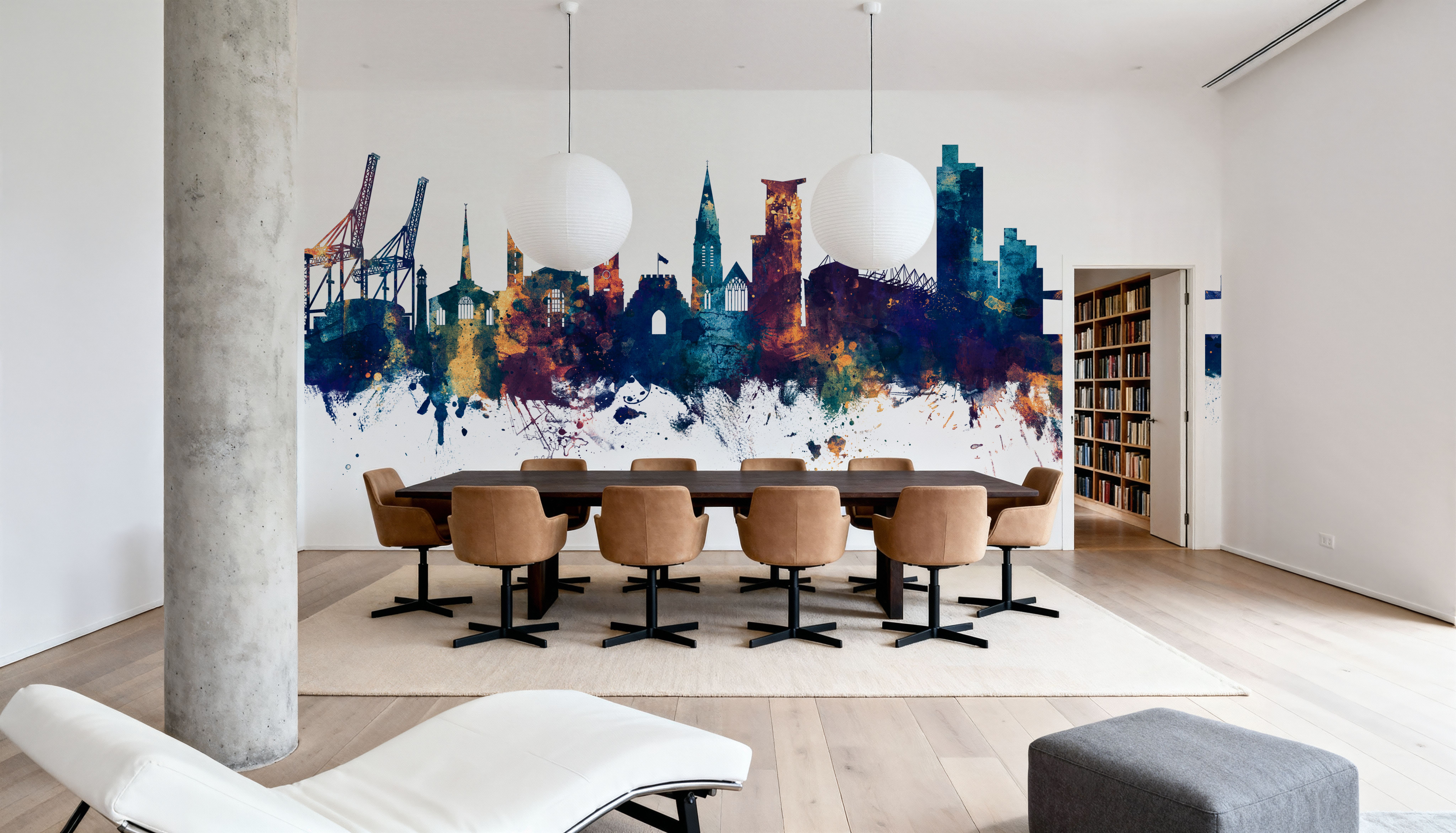 Southampton England Skyline Blue & Bronze