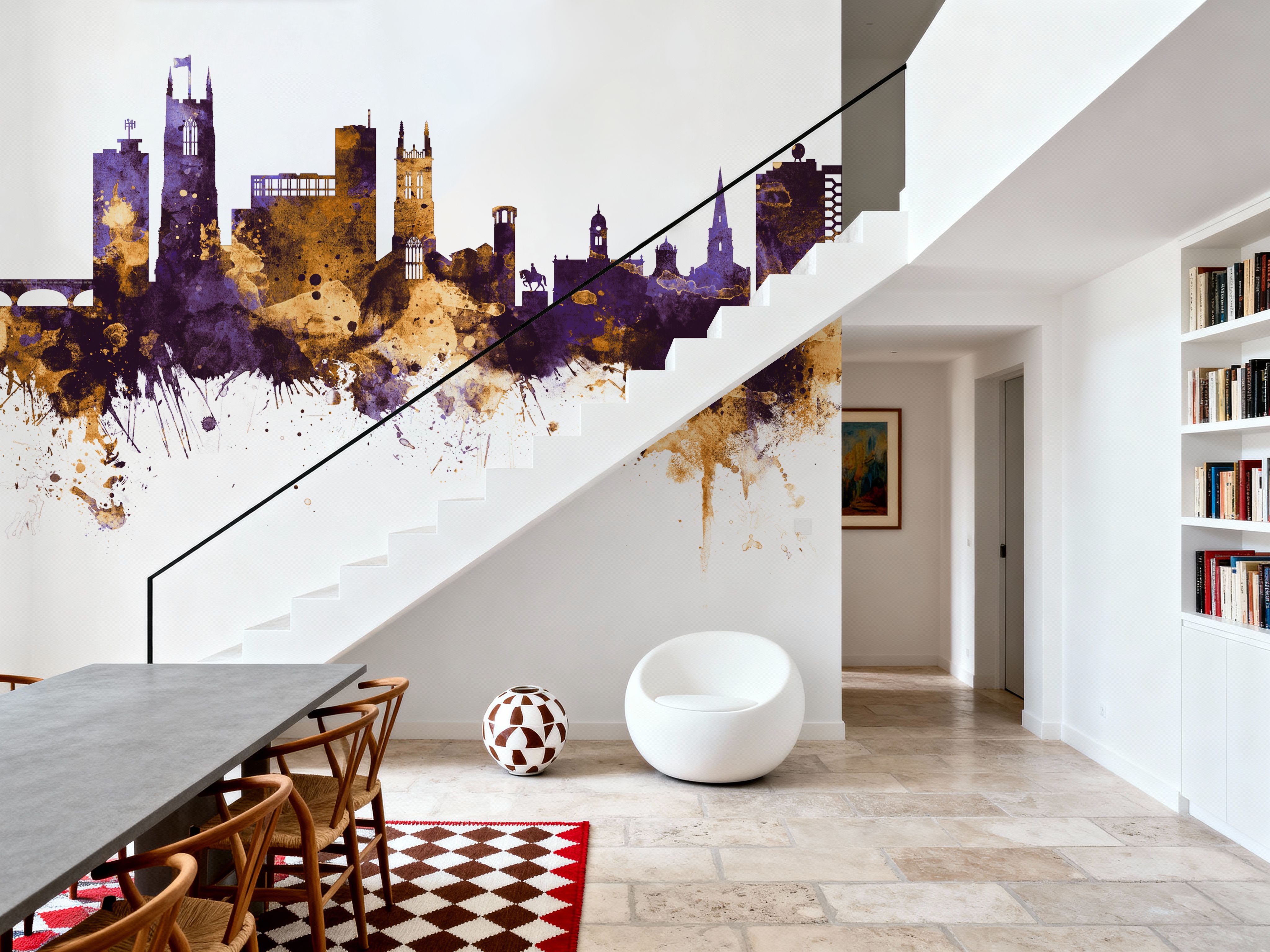 Derby England Skyline Purple & Gold