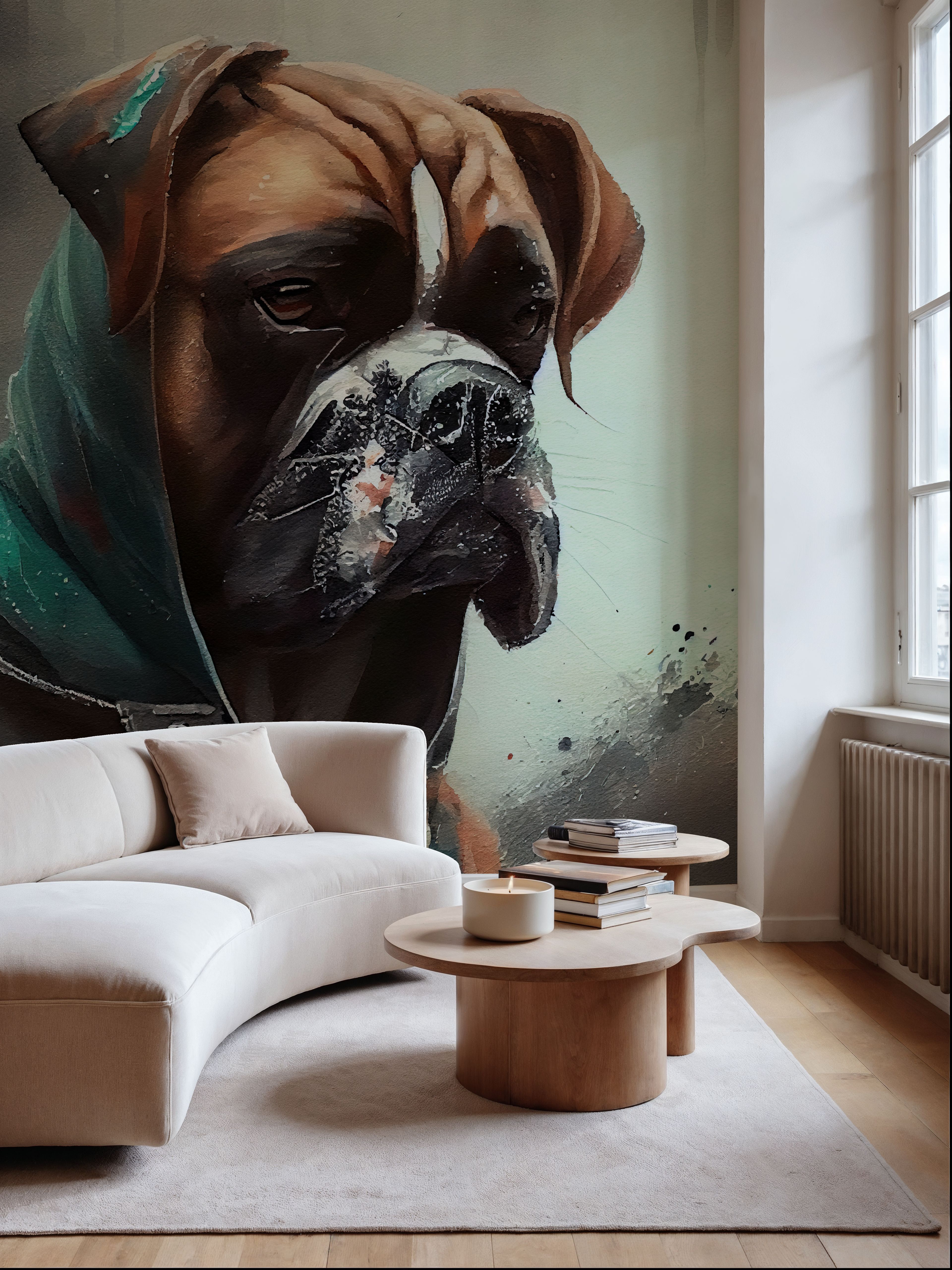 Watercolor Boxer Dog