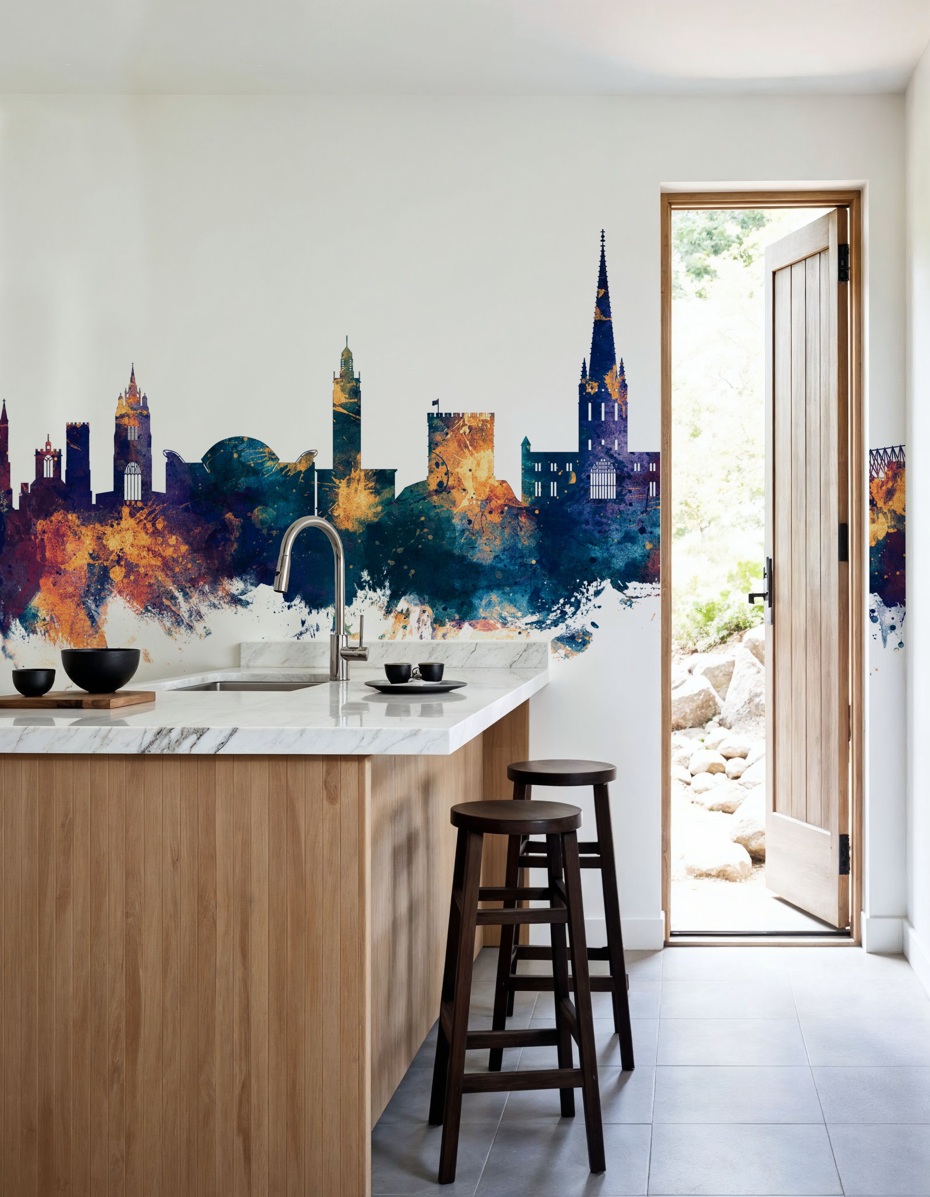 Norwich England Skyline Blue & Bronze