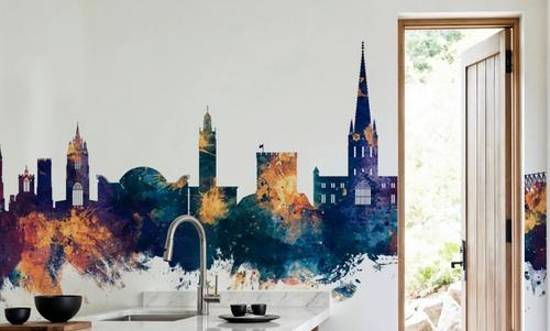 Norwich England Skyline Blue & Bronze