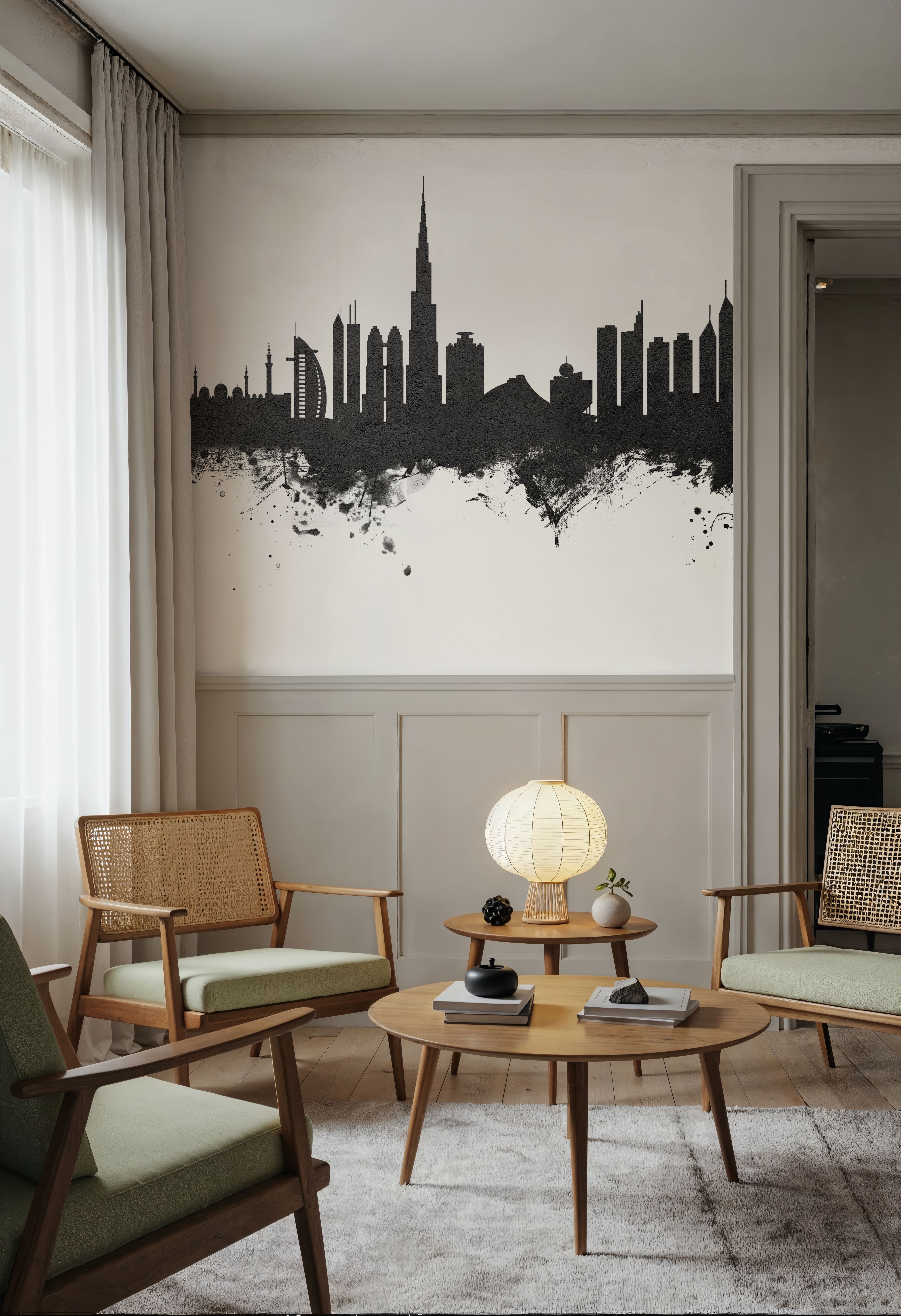 Dubai Skyline Black & White